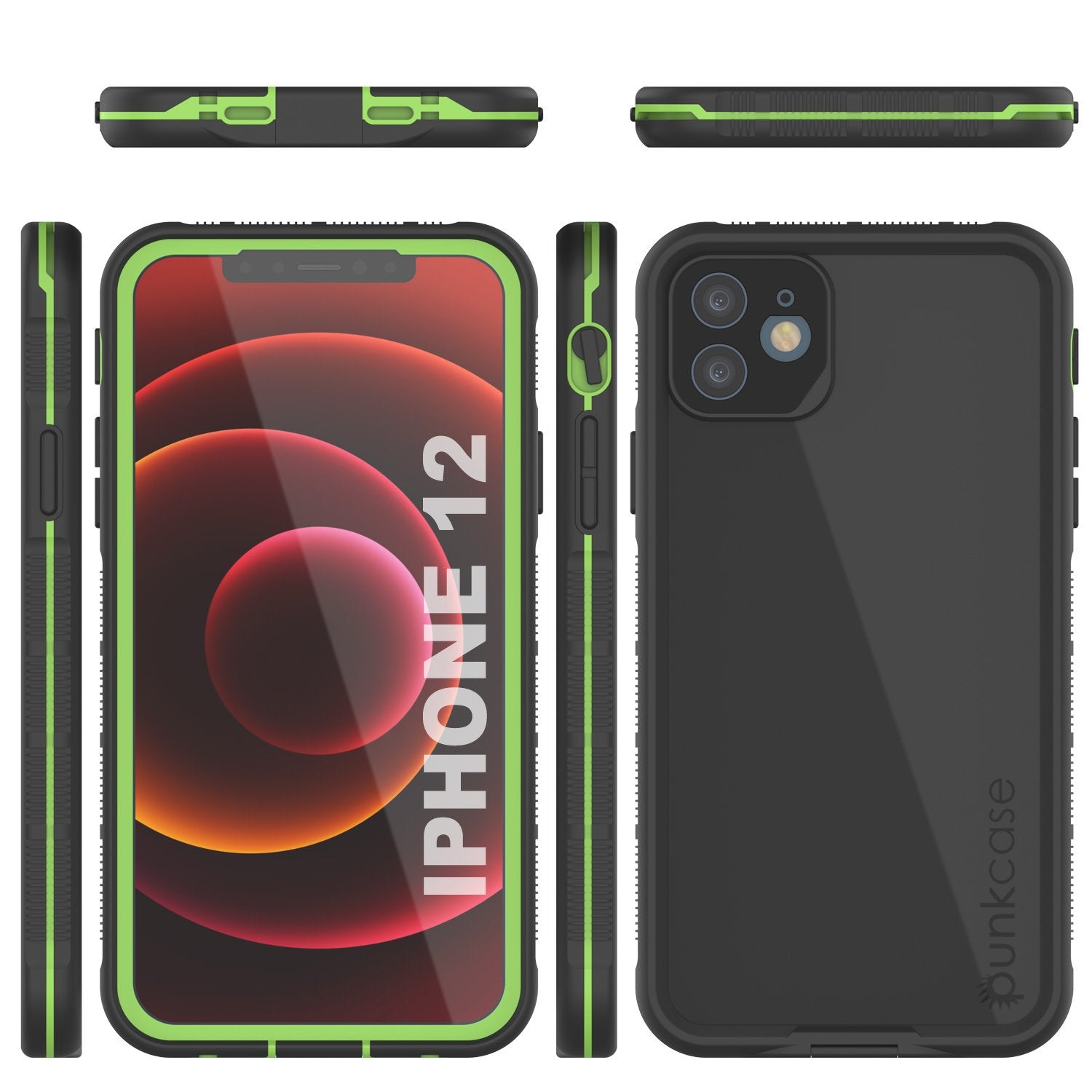 Punkcase iPhone 12 Waterproof Case [Aqua Series] Armor Cover [Black]