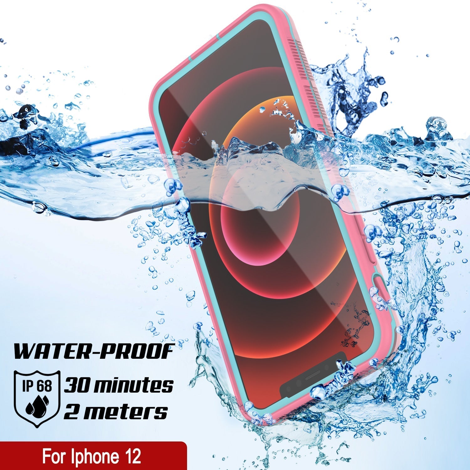 Punkcase iPhone 13 Waterproof Case [Aqua Series] Armor Cover [Pink]