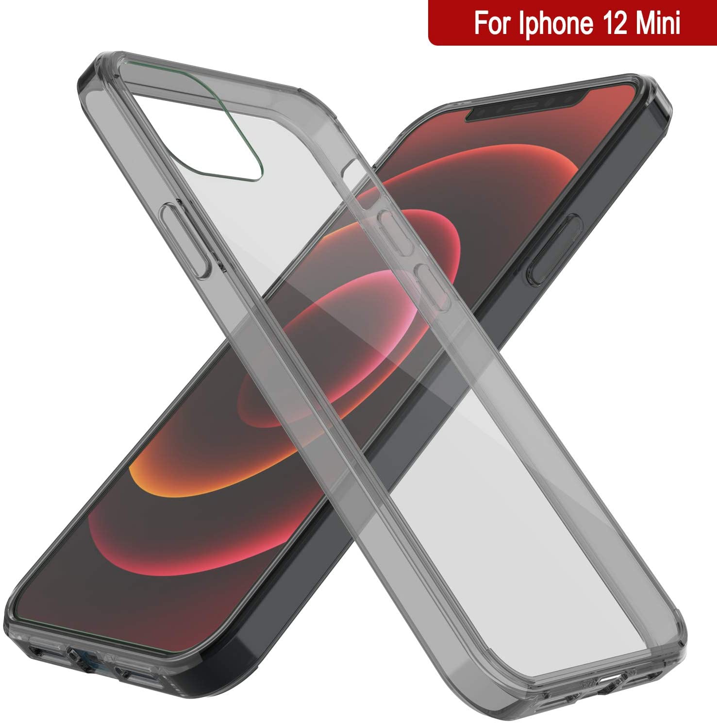 iPhone 12 Mini Case Punkcase® LUCID 2.0 Crystal Black Series w/ PUNK SHIELD Screen Protector | Ultra Fit