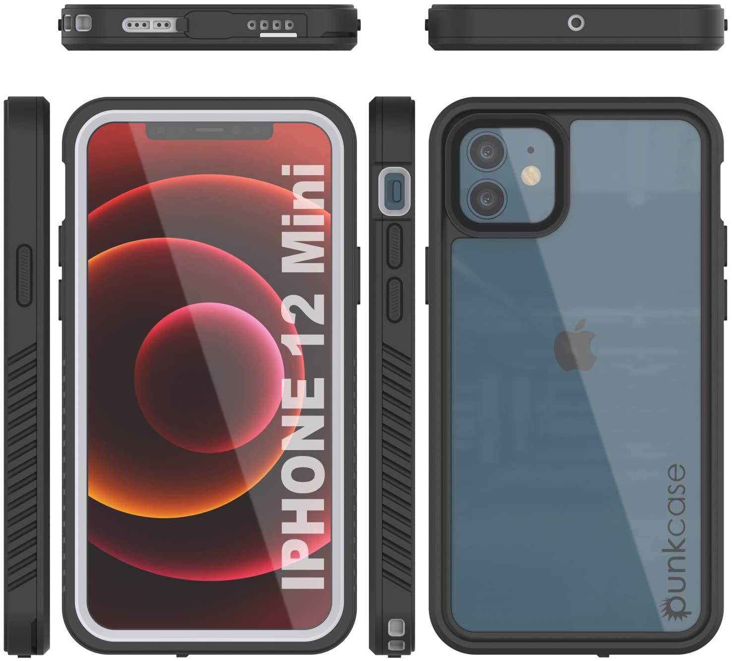 iPhone 12 Mini Waterproof Case, Punkcase [Extreme Series] Armor Cover W/ Built In Screen Protector [White]