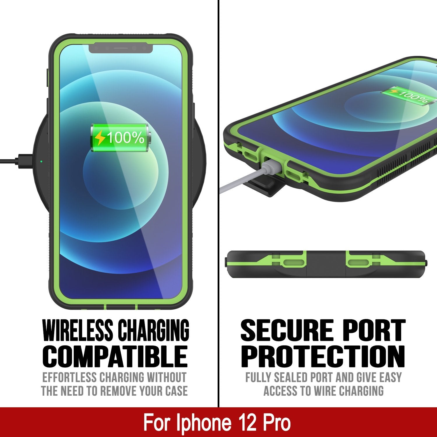 Punkcase iPhone 12 Pro Waterproof Case [Aqua Series] Armor Cover [Black]