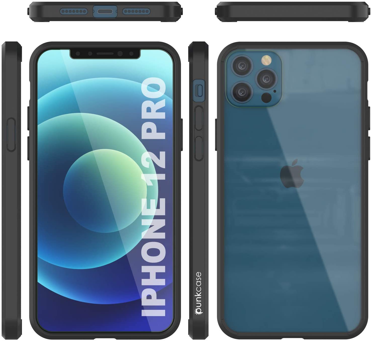 iPhone 12 Pro Case Punkcase® LUCID 2.0 Black Series w/ PUNK SHIELD Screen Protector | Ultra Fit