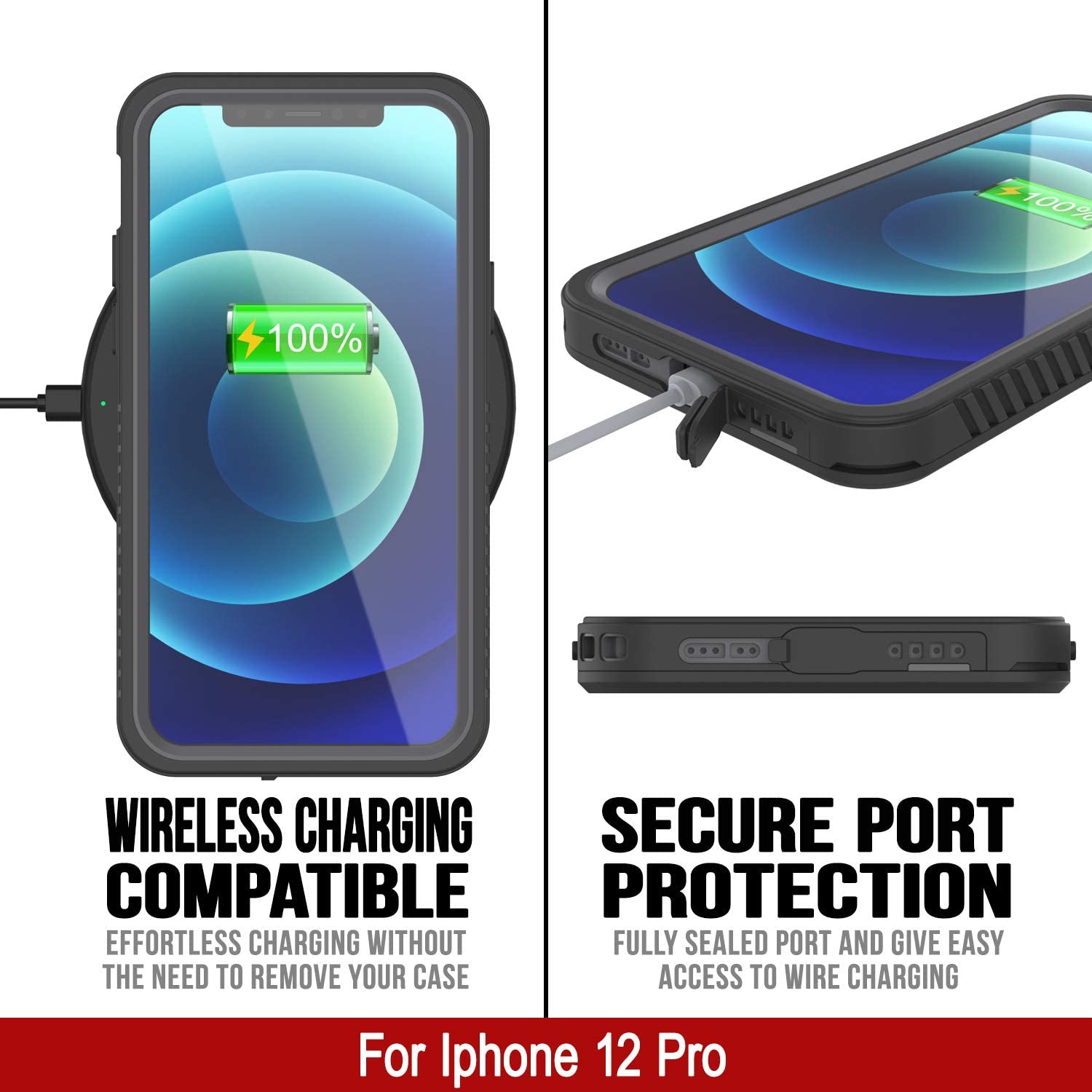 iPhone 12 Pro Waterproof Case, Punkcase [Extreme Series] Armor Cover W/ Built In Screen Protector [Light Green]