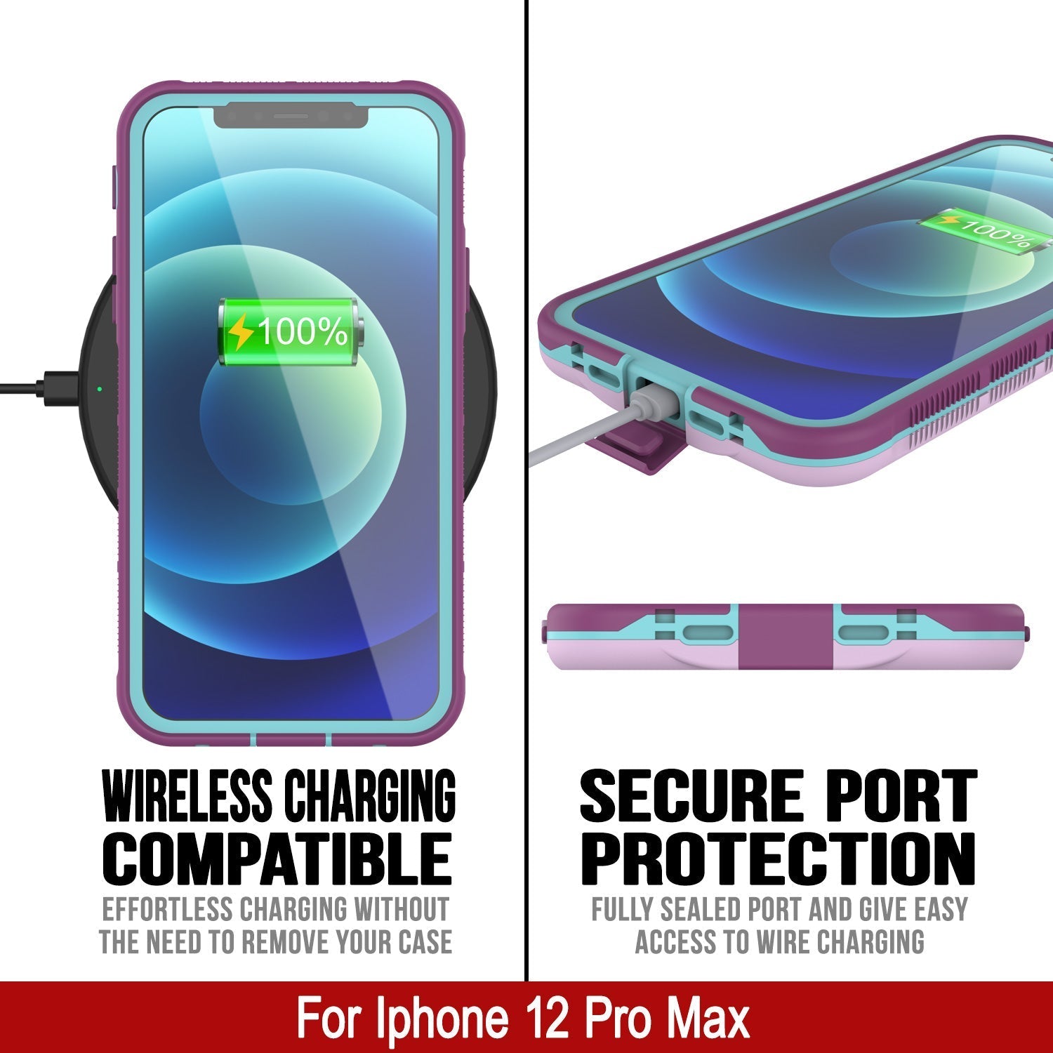 Punkcase iPhone 13 Pro Max Waterproof Case [Aqua Series] Armor Cover [Blue]