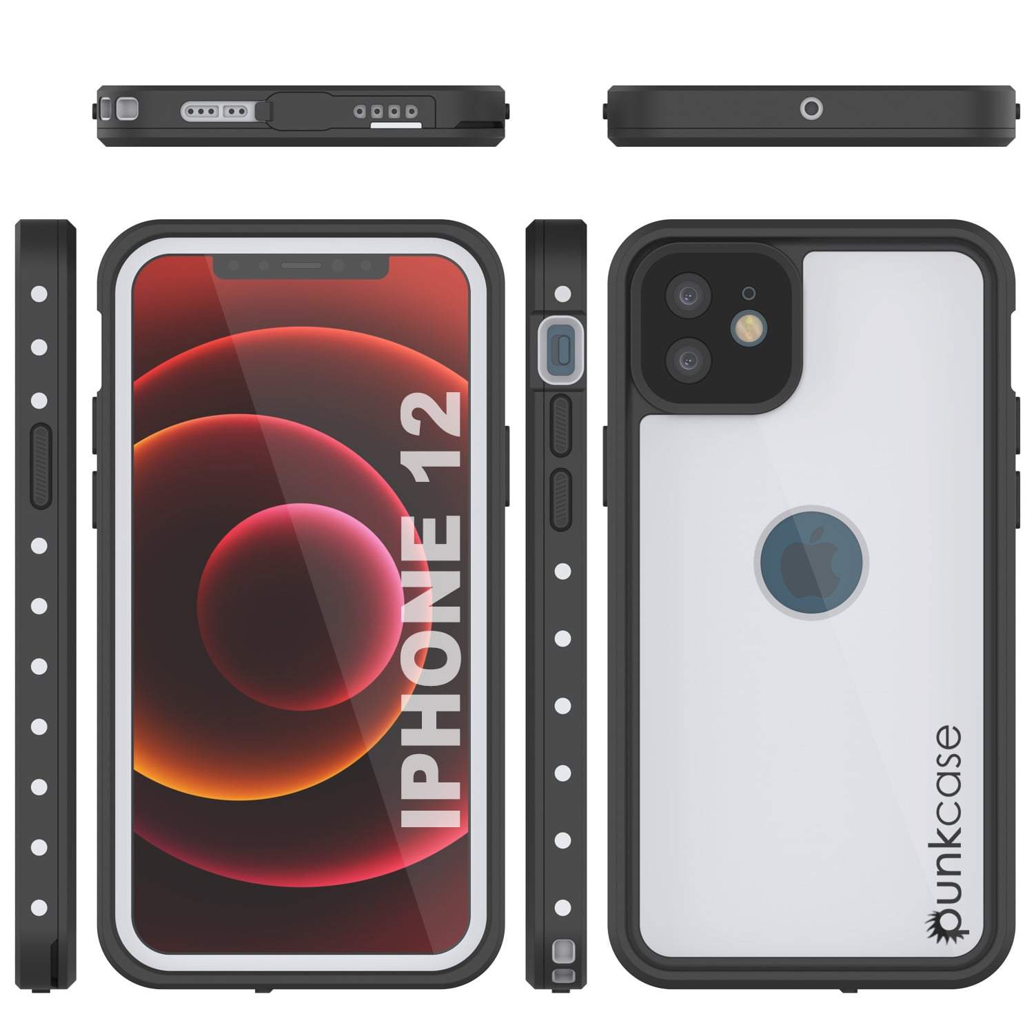 iPhone 12 Waterproof IP68 Case, Punkcase [White] [StudStar Series] [Slim Fit] [Dirtproof]
