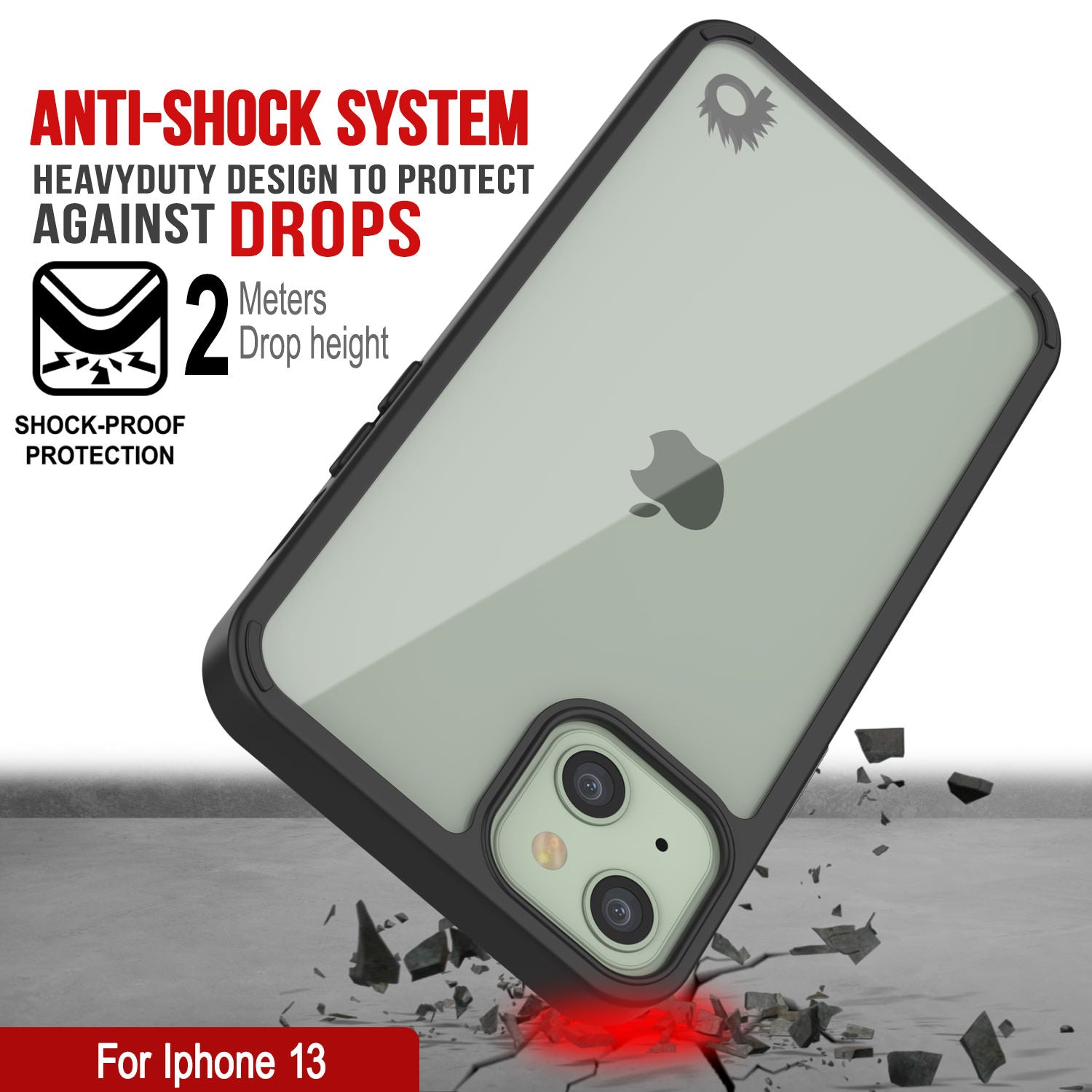iPhone 13 Case Punkcase® LUCID 2.0 Black Series w/ PUNK SHIELD Screen Protector | Ultra Fit