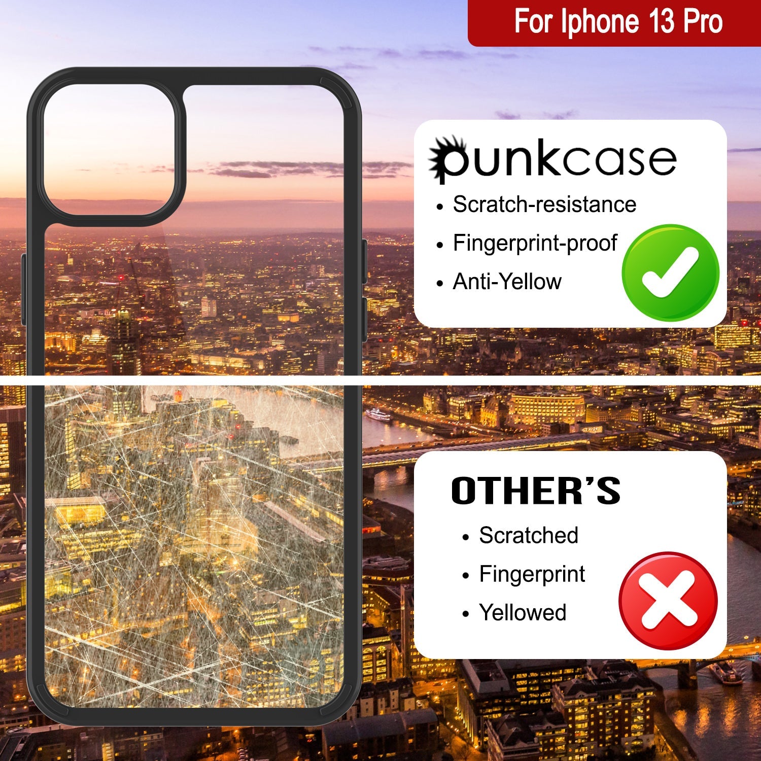 iPhone 13 Pro Case Punkcase® LUCID 2.0 Black Series w/ PUNK SHIELD Screen Protector | Ultra Fit