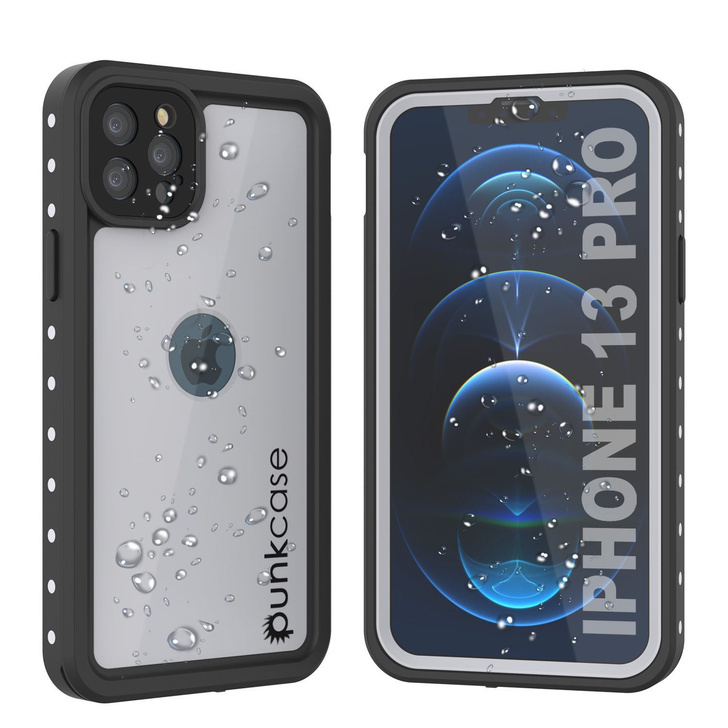 iPhone 13 Pro Waterproof IP68 Case, Punkcase [White] [StudStar Series] [Slim Fit] [Dirtproof]