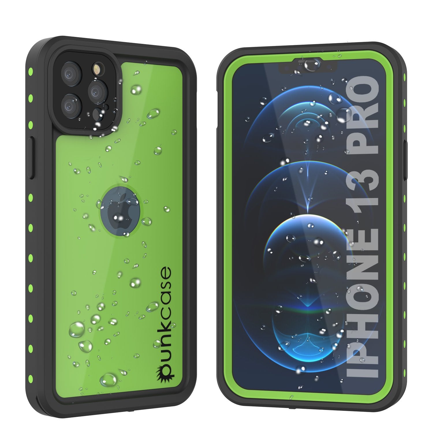 iPhone 13 Pro Waterproof IP68 Case, Punkcase [Light green] [StudStar Series] [Slim Fit] [Dirtproof]