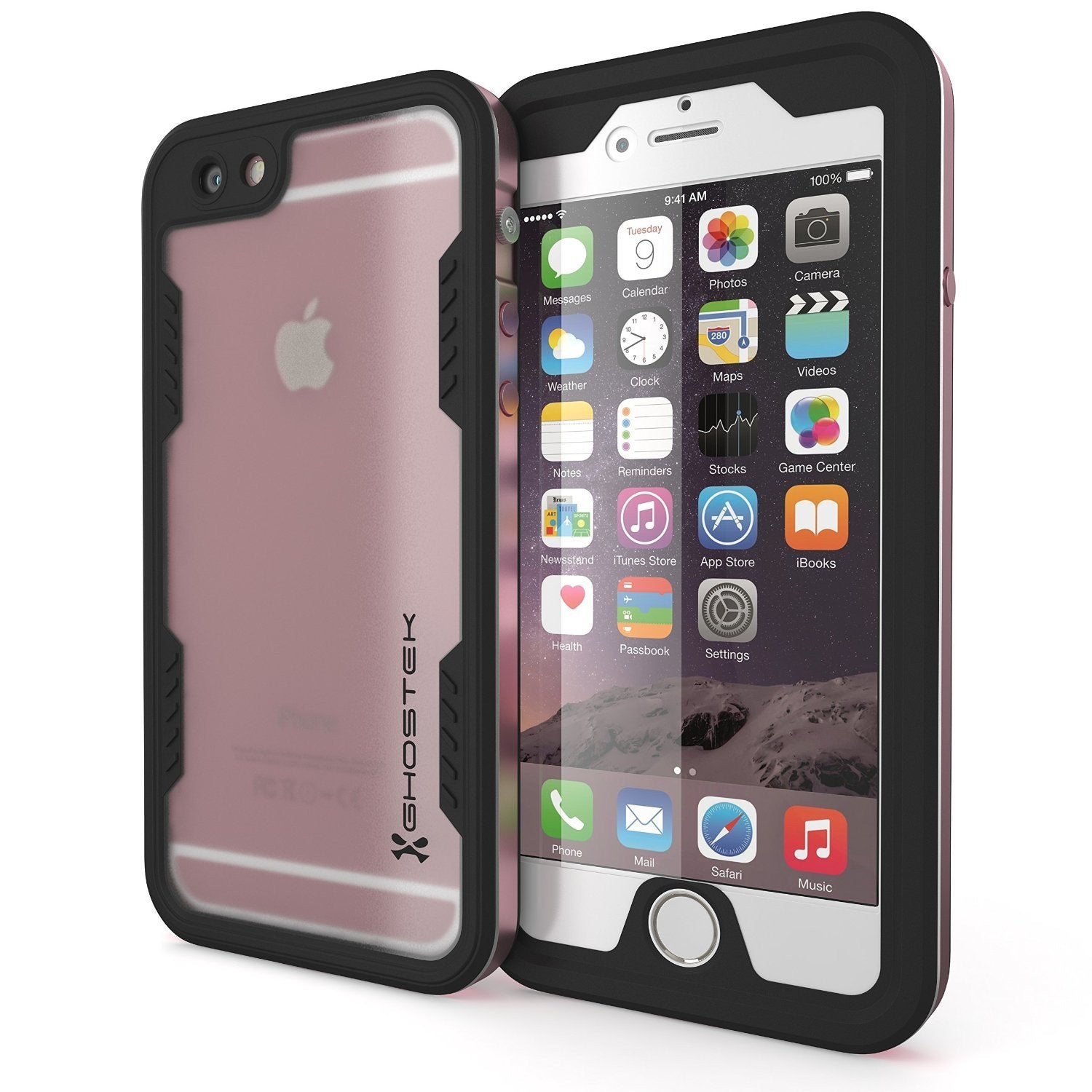 iPhone 6+/6S+ Plus Waterproof Case, Ghostek Atomic 2.0 Pink w/ Attached Screen Protector