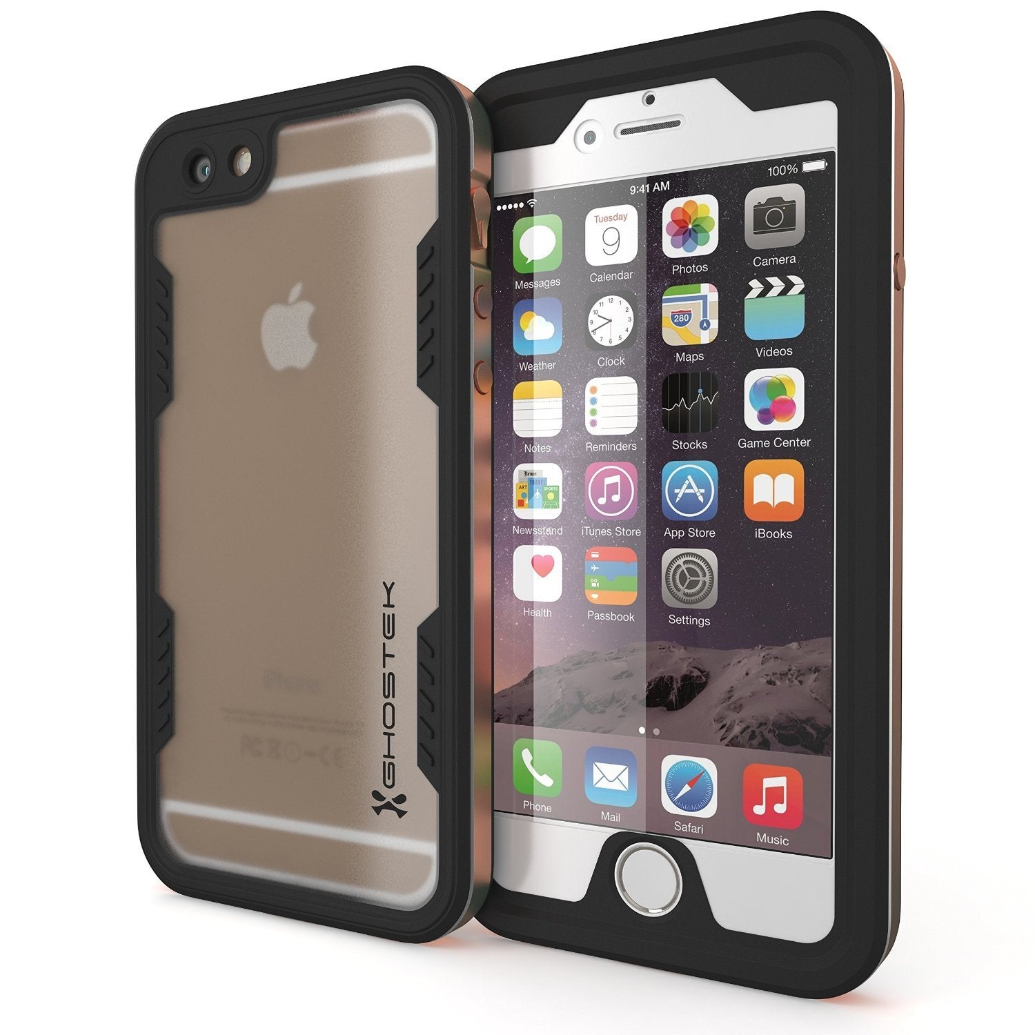 iPhone 6S+/6+ Plus Waterproof Case Ghostek Atomic 2.0 Gold w/ Attached Screen Protector | Slim