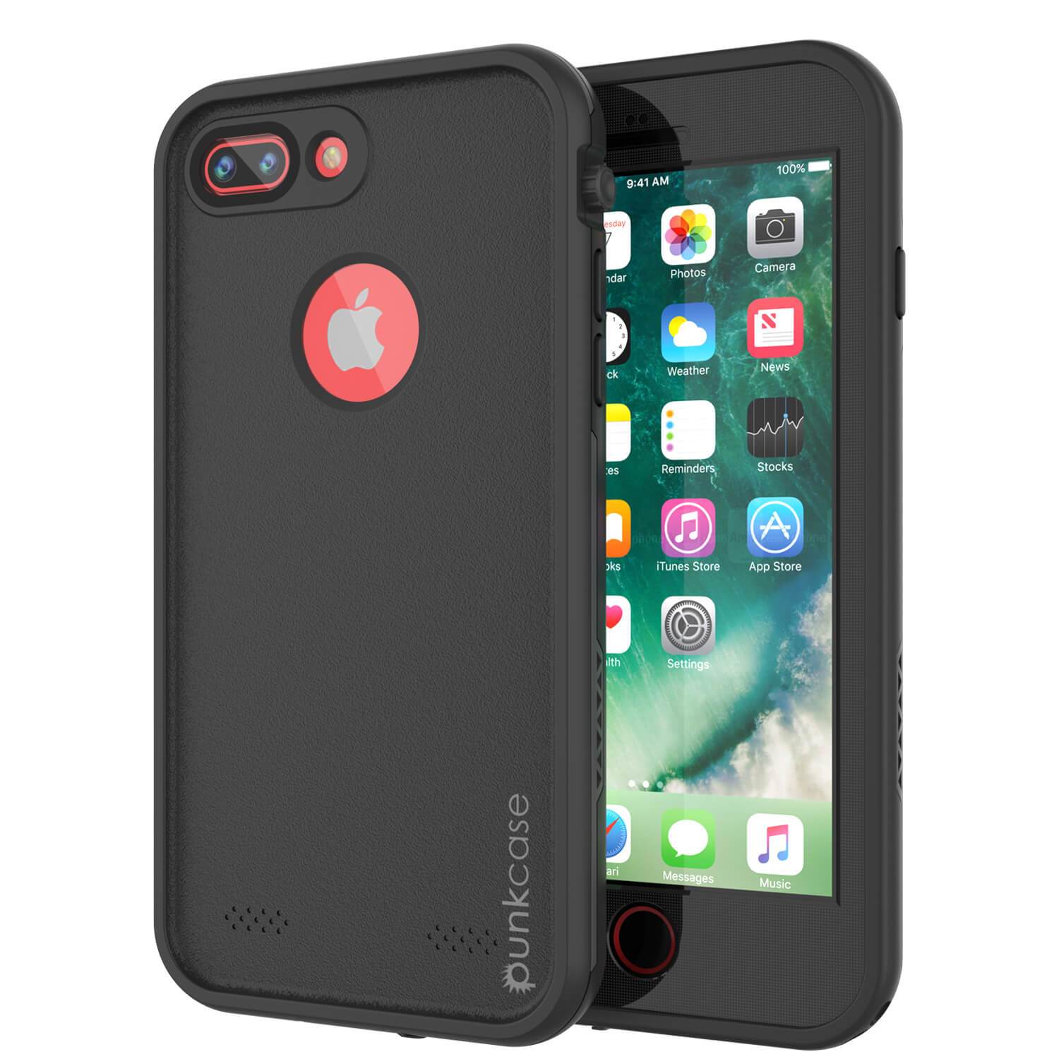 iPhone 7+ Plus Waterproof Case, Punkcase SpikeStar Black Series | Thin Fit 6.6ft Underwater IP68