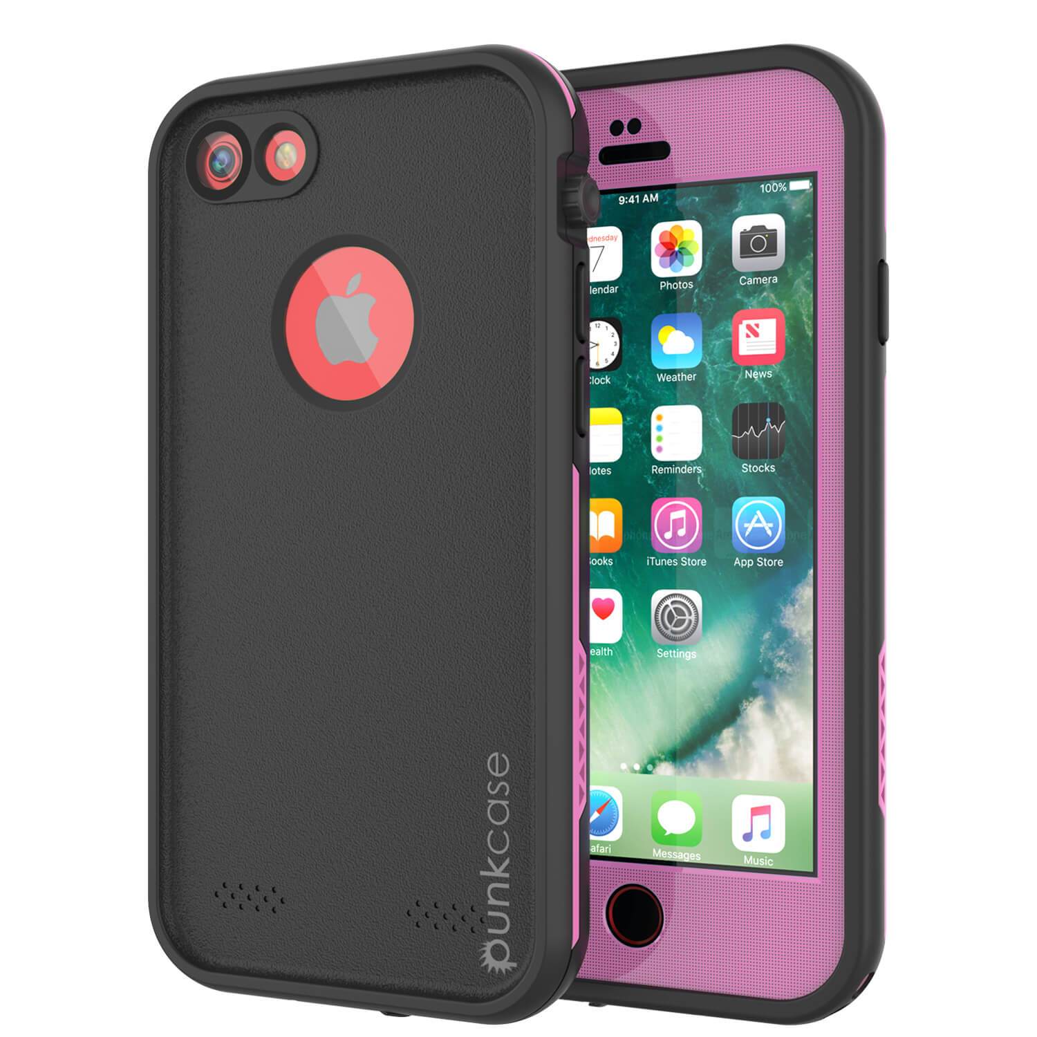 iPhone 7 Waterproof Case, Punkcase SpikeStar Pink Series | Thin Fit 6.6ft Underwater IP68