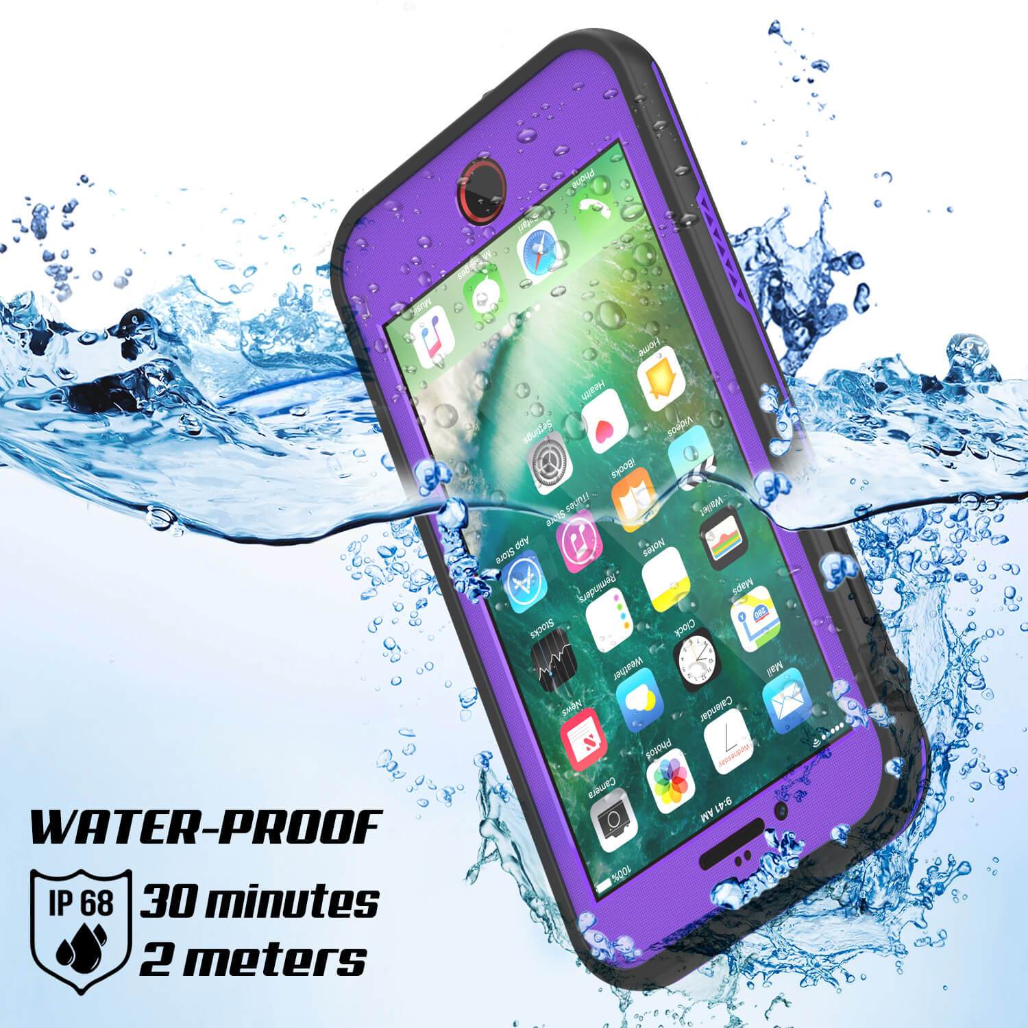 iPhone 8 Plus Waterproof Case, Punkcase SpikeStar Series [Purple]