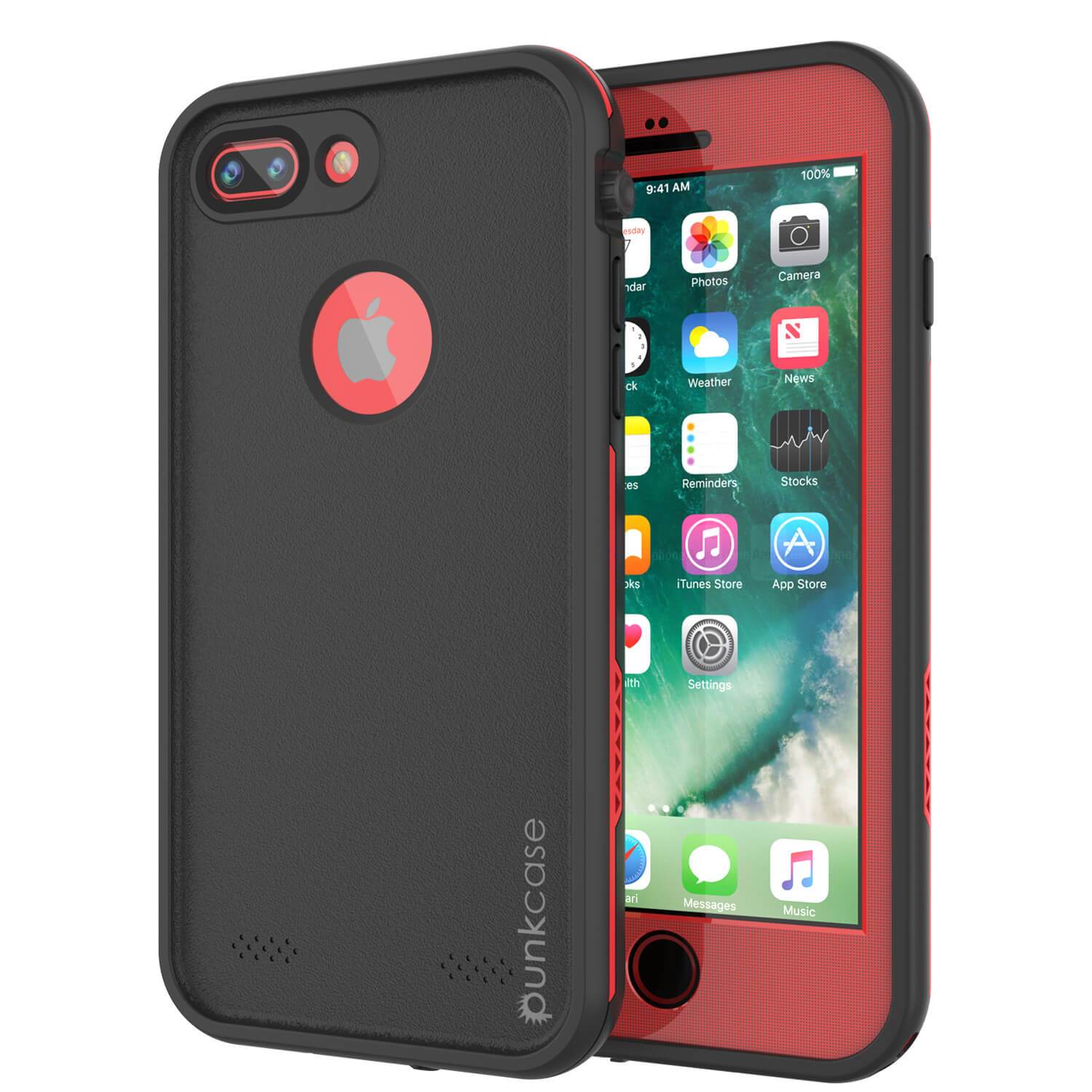 iPhone 8 Plus Waterproof Case, Punkcase SpikeStar Series [Red]