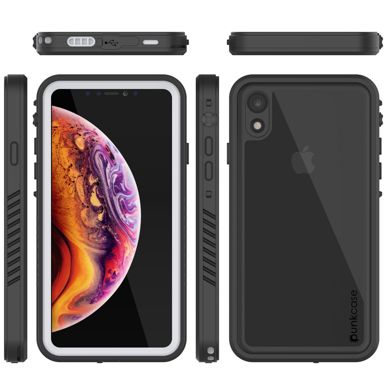 iPhone XR Waterproof Case, Punkcase [Extreme Series] Armor Cover W/ Built In Screen Protector [White]