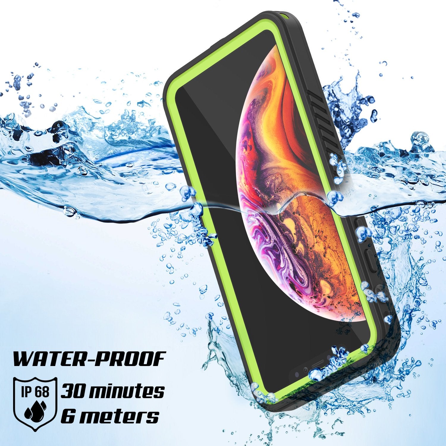 iPhone XR Waterproof Case, Punkcase [Extreme Series] Armor Cover W/ Built In Screen Protector [Light Green]