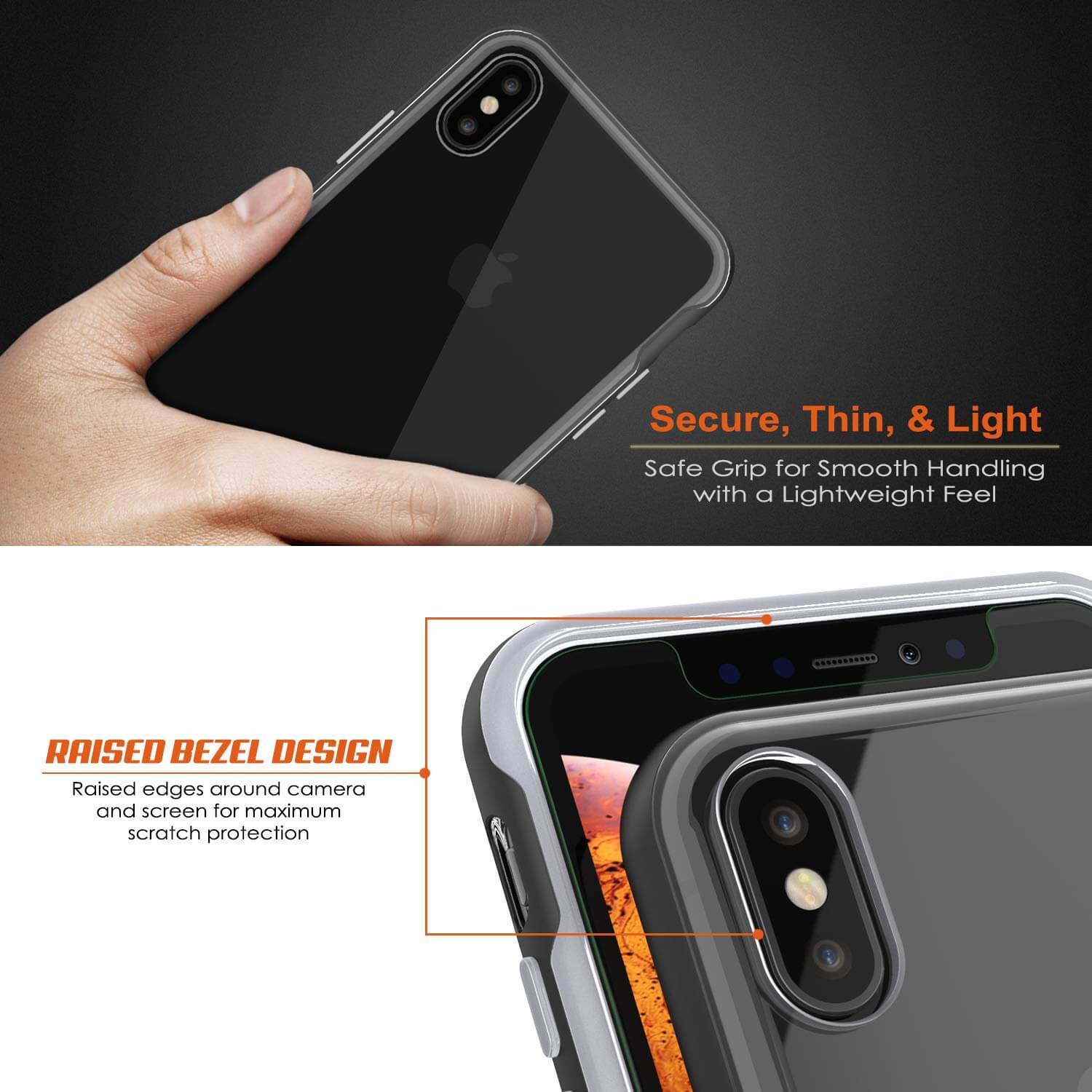 iPhone X Case, PUNKcase [LUCID 3.0 Series] [Slim Fit] Armor Cover w/ Integrated Screen Protector [Black]