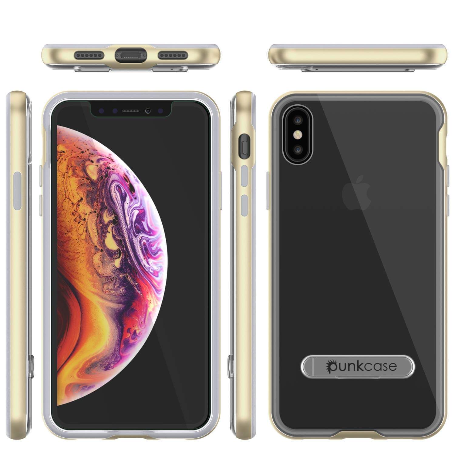 iPhone X Case, PUNKcase [LUCID 3.0 Series] [Slim Fit] Armor Cover w/ Integrated Screen Protector [Gold]