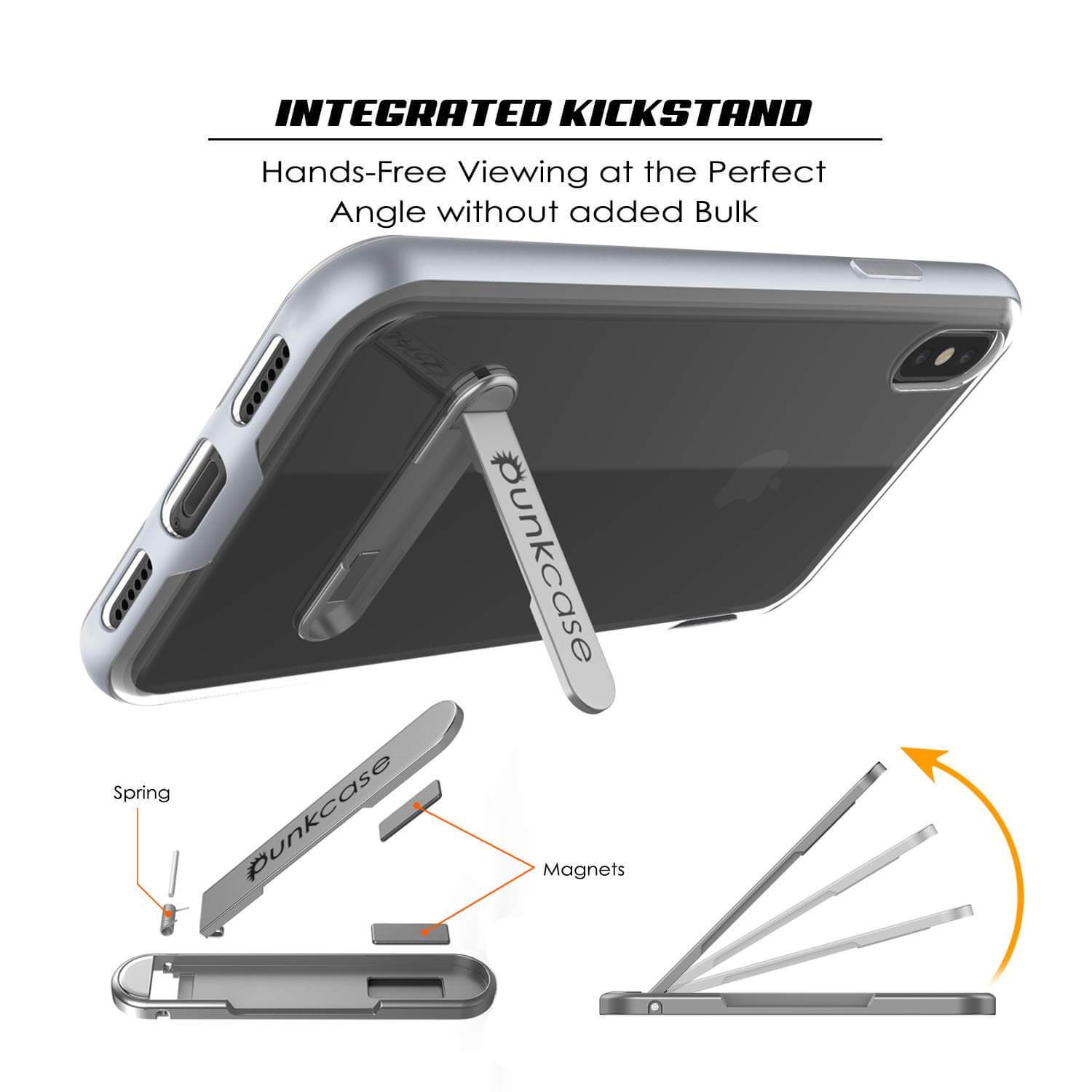 iPhone X Case, PUNKcase [LUCID 3.0 Series] [Slim Fit] Armor Cover w/ Integrated Screen Protector [Silver]
