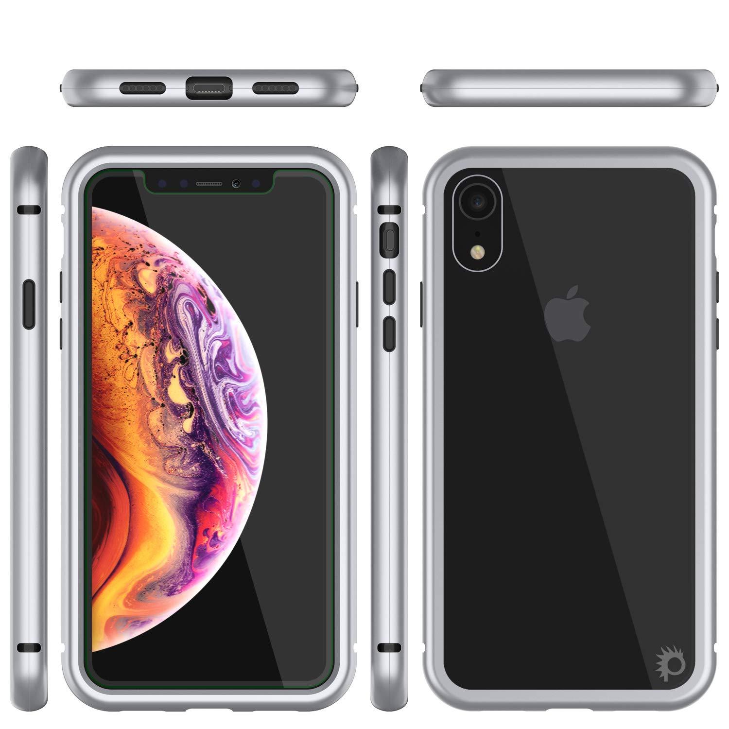 iPhone XR Case, Punkcase Magnetic Shield Protective TPU Cover W/ Tempered Glass Screen Protector [Silver]