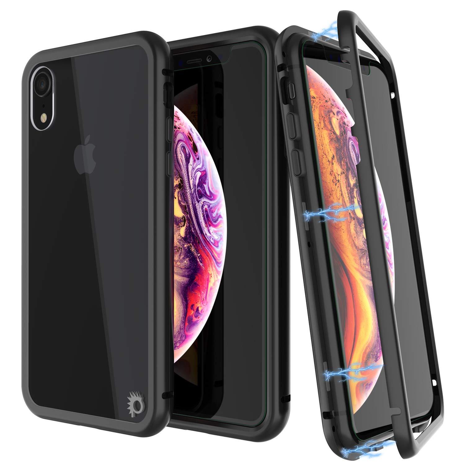 iPhone XR Case, Punkcase Magnetic Shield Protective TPU Cover W/ Tempered Glass Screen Protector [Black]