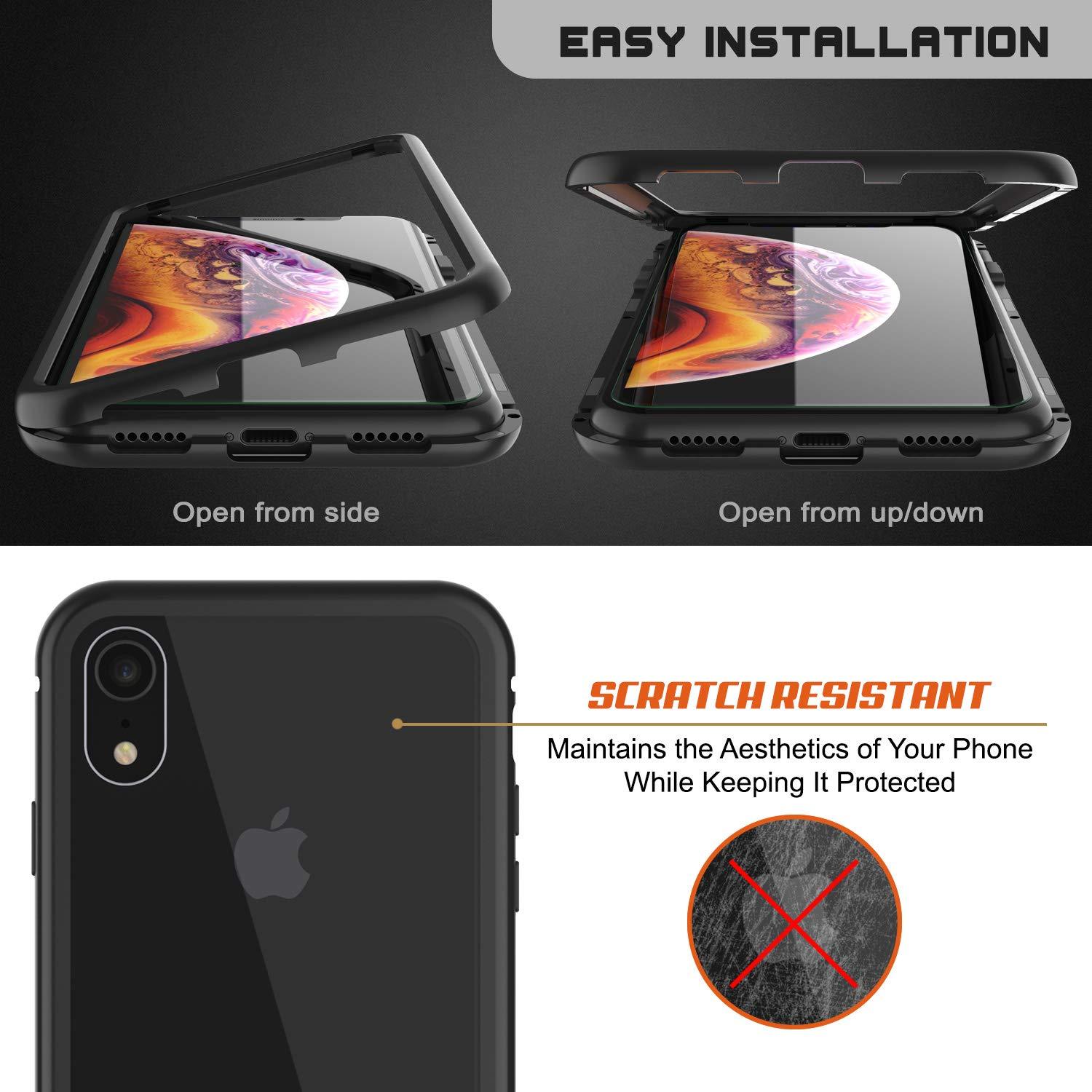 iPhone XR Case, Punkcase Magnetic Shield Protective TPU Cover W/ Tempered Glass Screen Protector [Black]