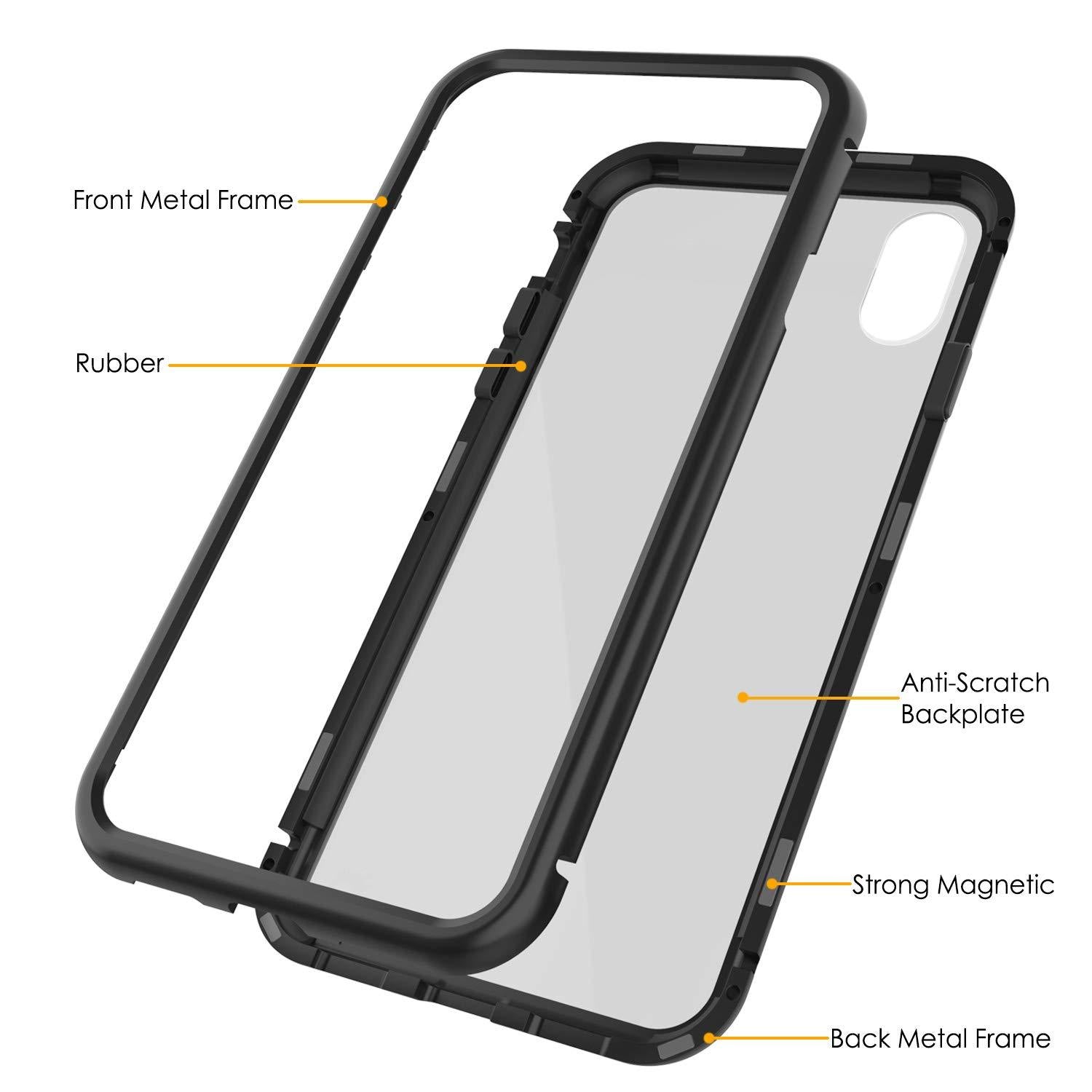 iPhone XR Case, Punkcase Magnetic Shield Protective TPU Cover W/ Tempered Glass Screen Protector [Black]