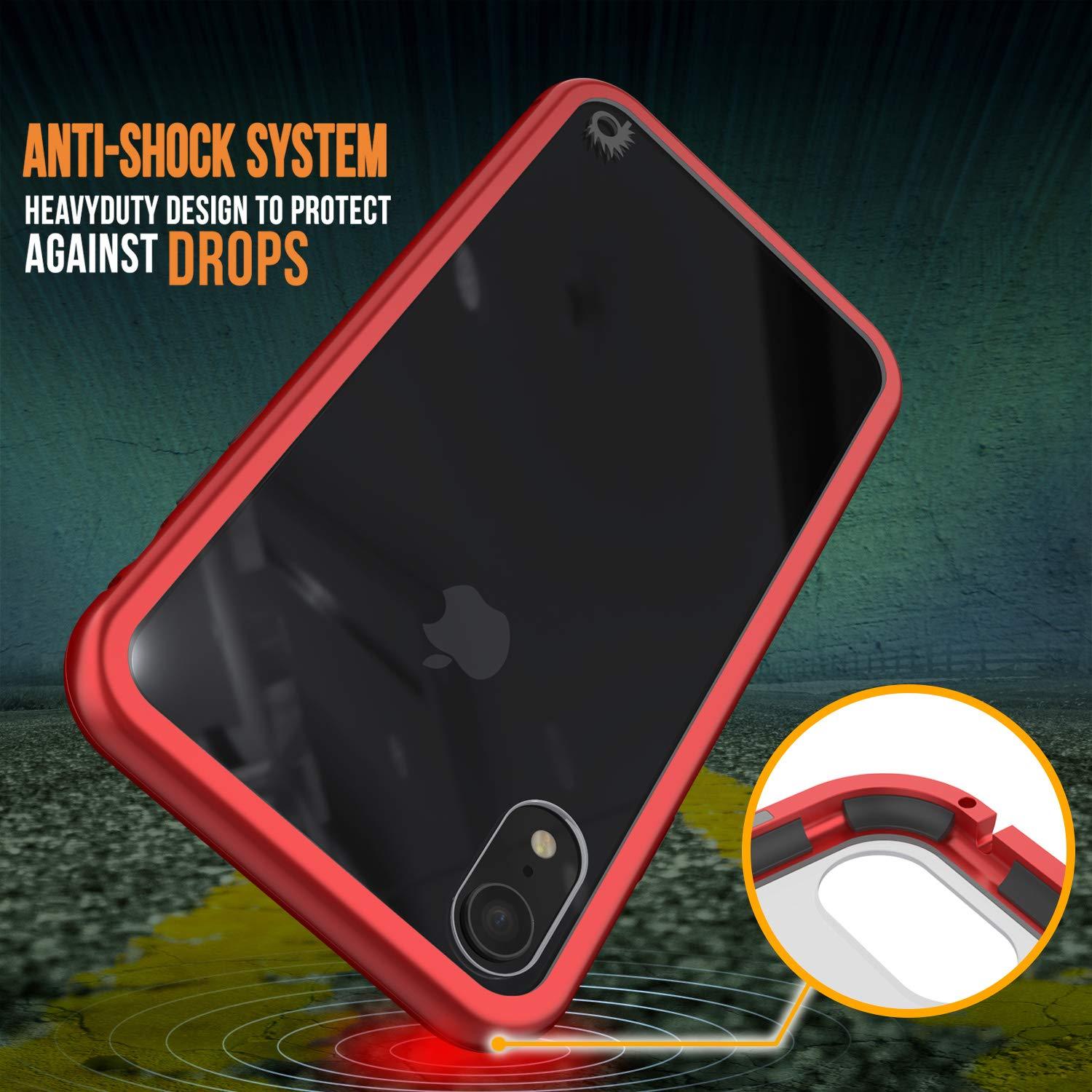 iPhone XR Case, Punkcase Magnetic Shield Protective TPU Cover W/ Tempered Glass Screen Protector [Red]