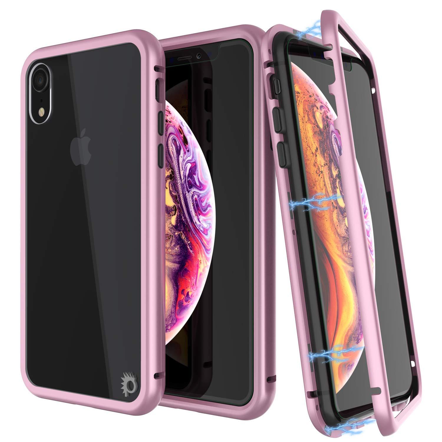 iPhone XR Case, Punkcase Magnetic Shield Protective TPU Cover W/ Tempered Glass Screen Protector [Pink]