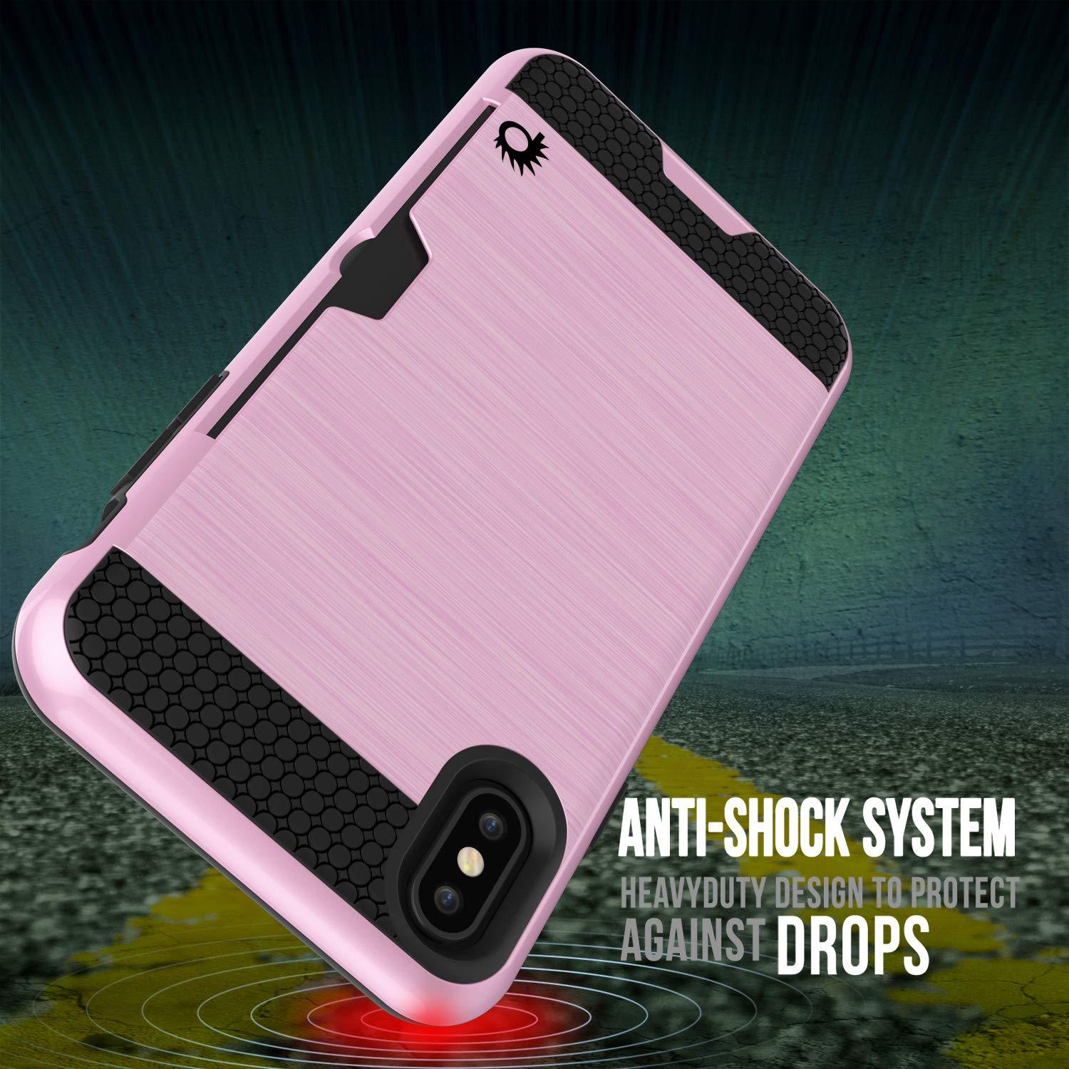 iPhone XS Case, PUNKcase [SLOT Series] Slim Fit Dual-Layer Armor Cover [Pink]