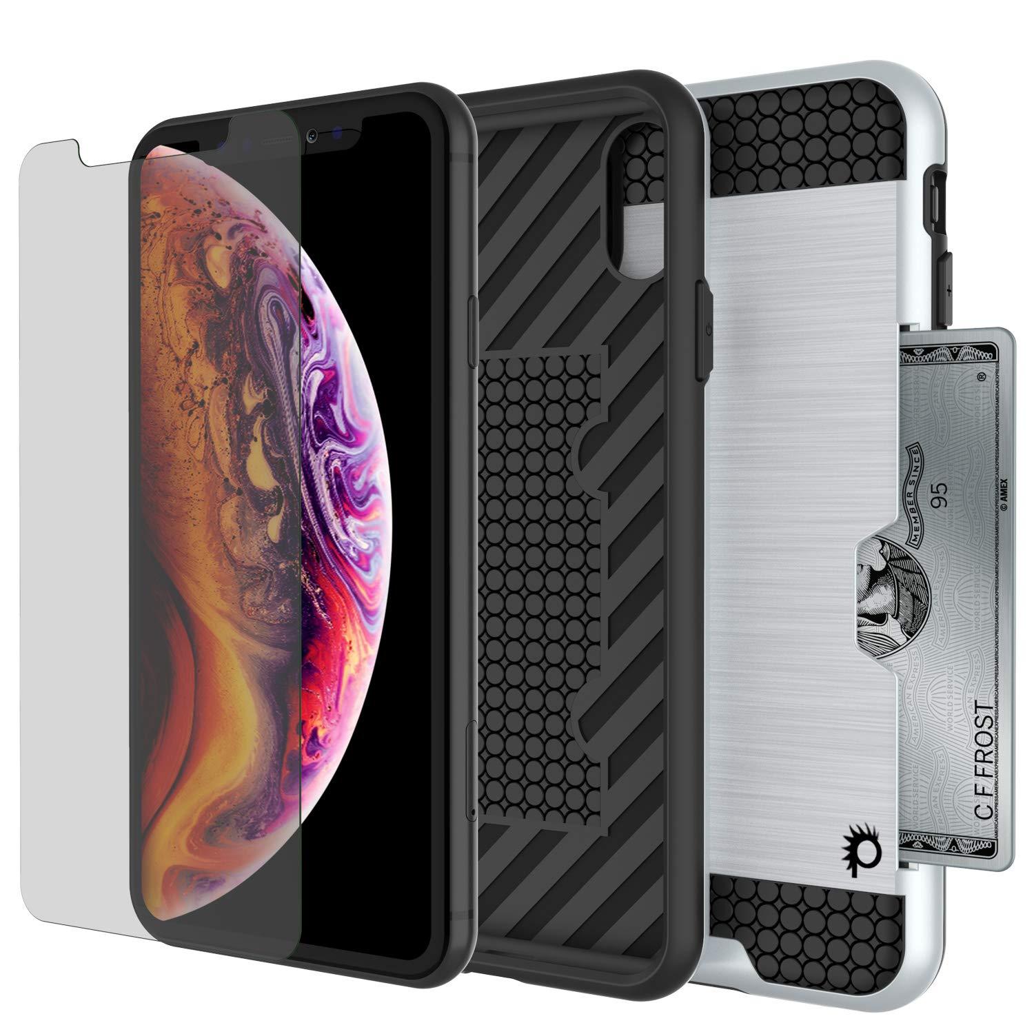 iPhone XS Case, PUNKcase [SLOT Series] Slim Fit Dual-Layer Armor Cover [White]