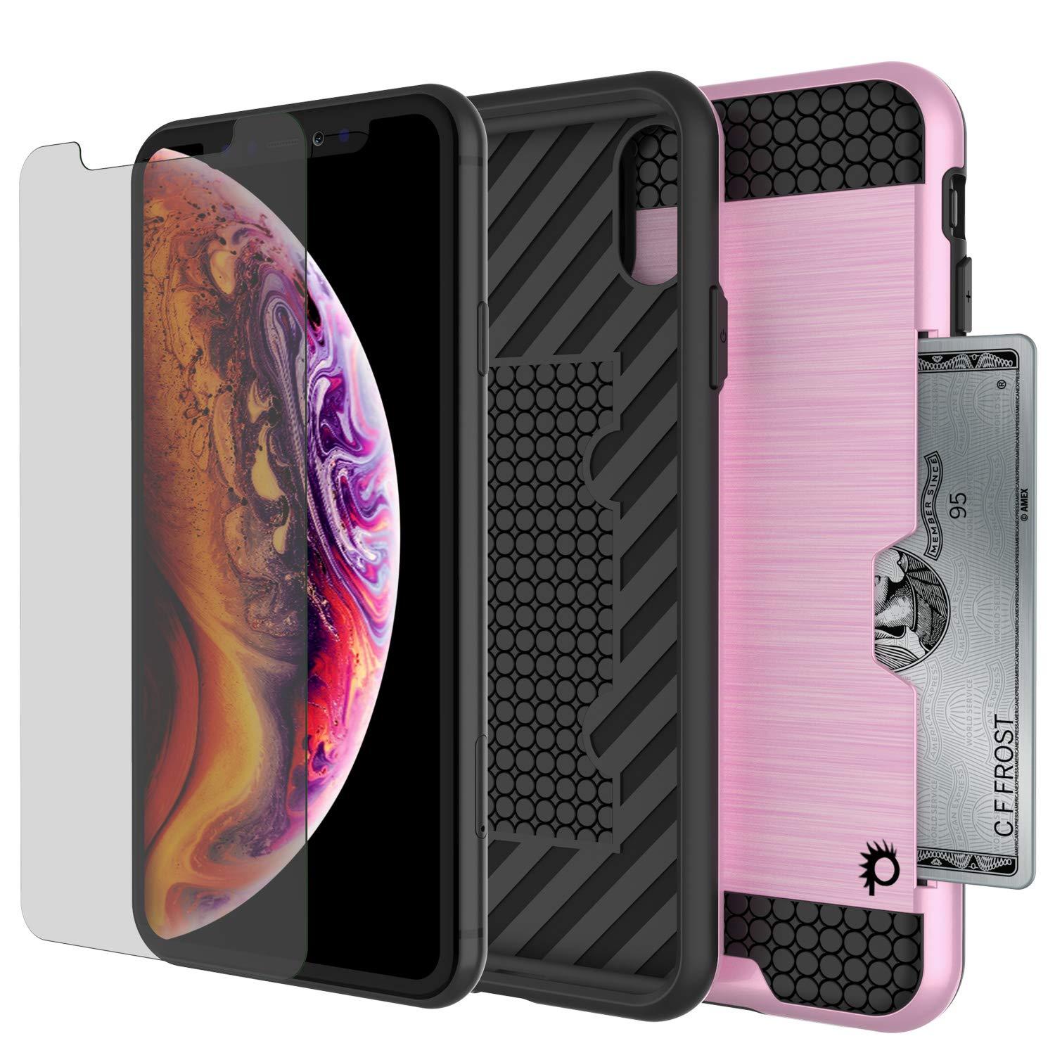 iPhone XS Case, PUNKcase [SLOT Series] Slim Fit Dual-Layer Armor Cover [Pink]