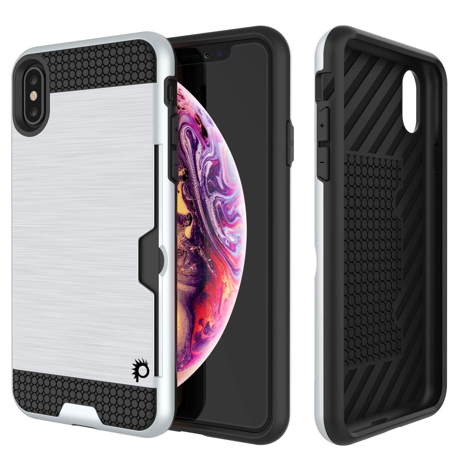 iPhone XS Case, PUNKcase [SLOT Series] Slim Fit Dual-Layer Armor Cover [White]