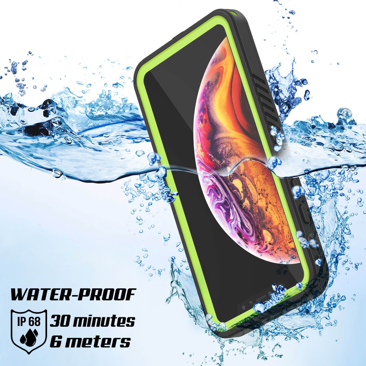 iPhone XS Waterproof Case, Punkcase [Extreme Series] Armor Cover W/ Built In Screen Protector [Light Green]