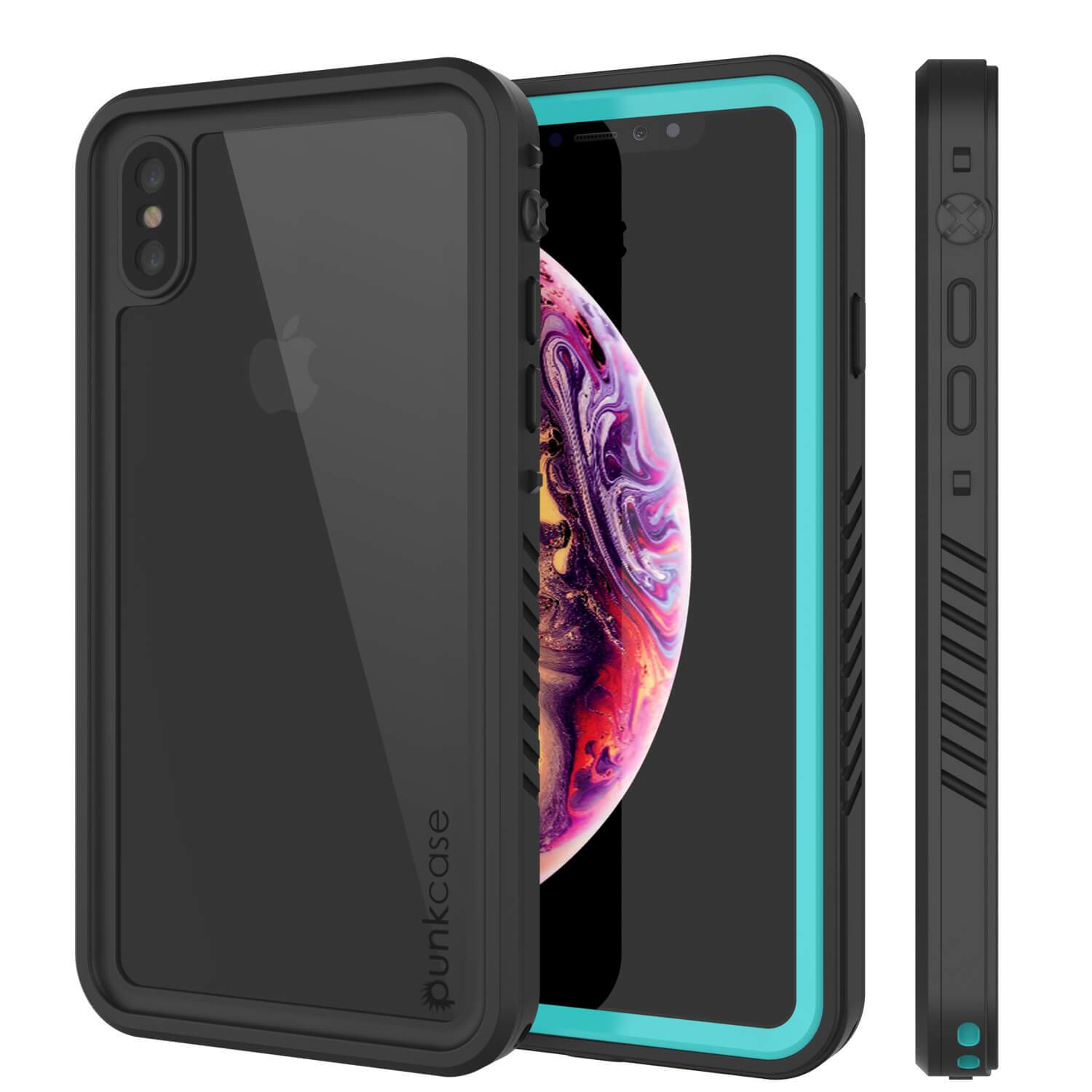 iPhone XS Waterproof Case, Punkcase [Extreme Series] Armor Cover W/ Built In Screen Protector [Teal]