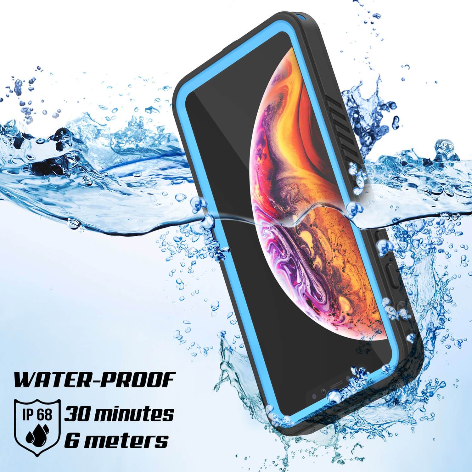 iPhone XS Waterproof Case, Punkcase [Extreme Series] Armor Cover W/ Built In Screen Protector [Light Blue]