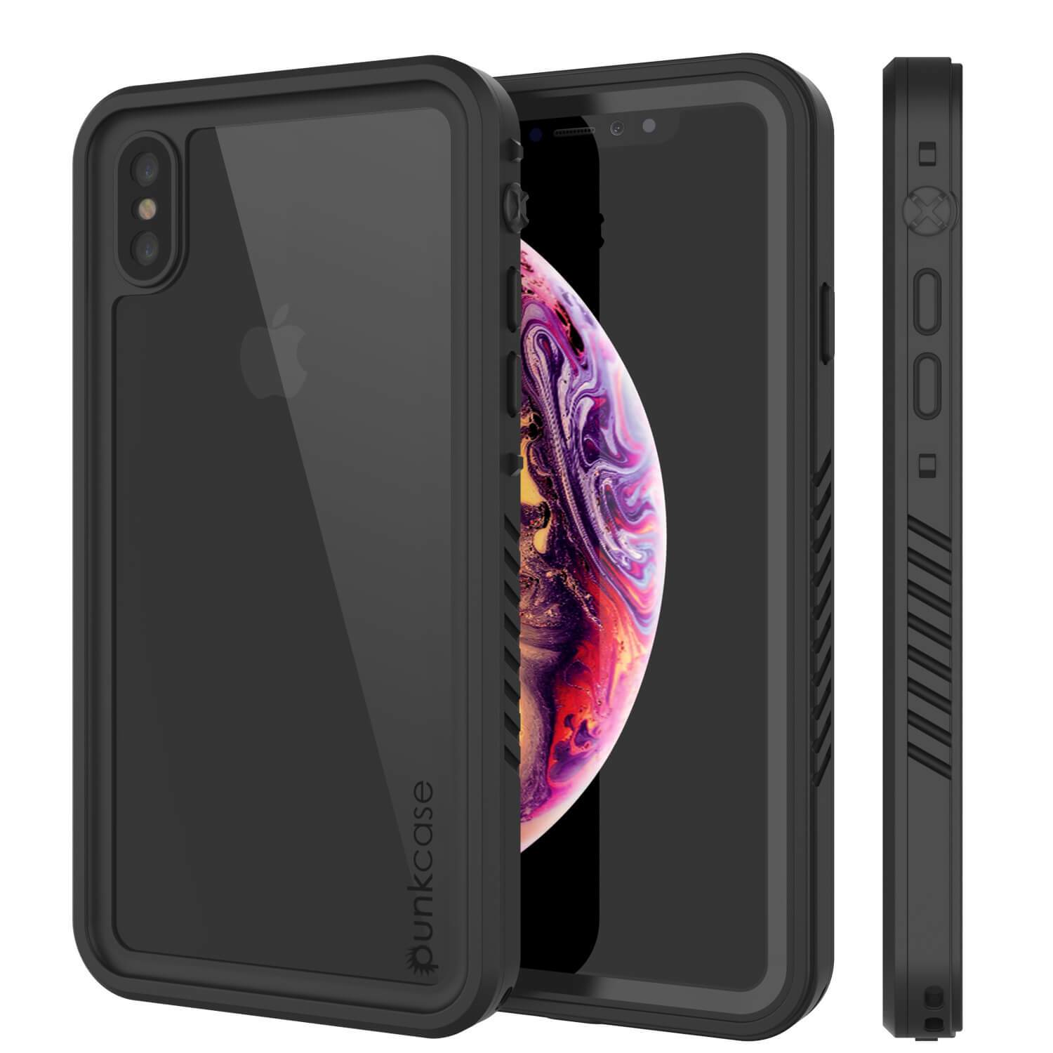 iPhone XS Waterproof Case, Punkcase [Extreme Series] Armor Cover W/ Built In Screen Protector [Black]