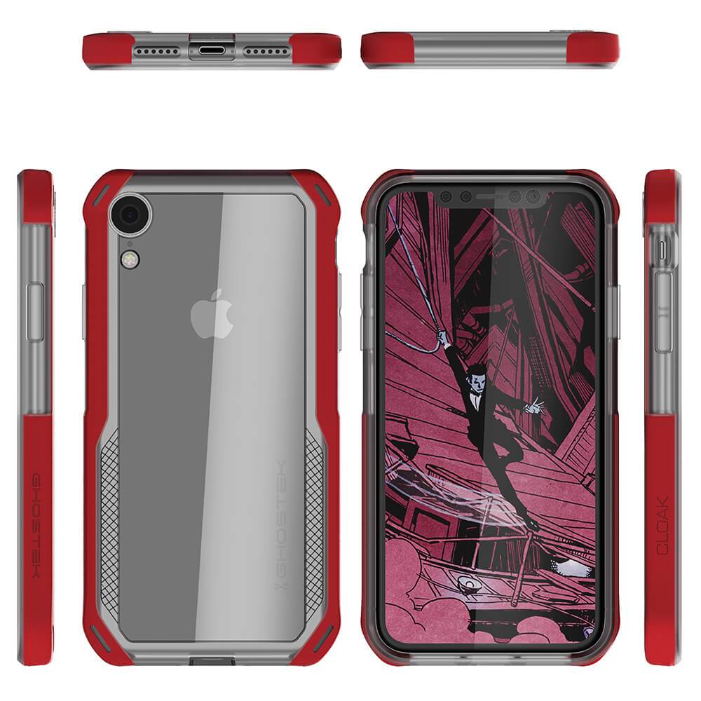 iPhone Xr Case, Ghostek Cloak 4 Series  for iPhone Xr / iPhone Pro Case | RED-CLEAR