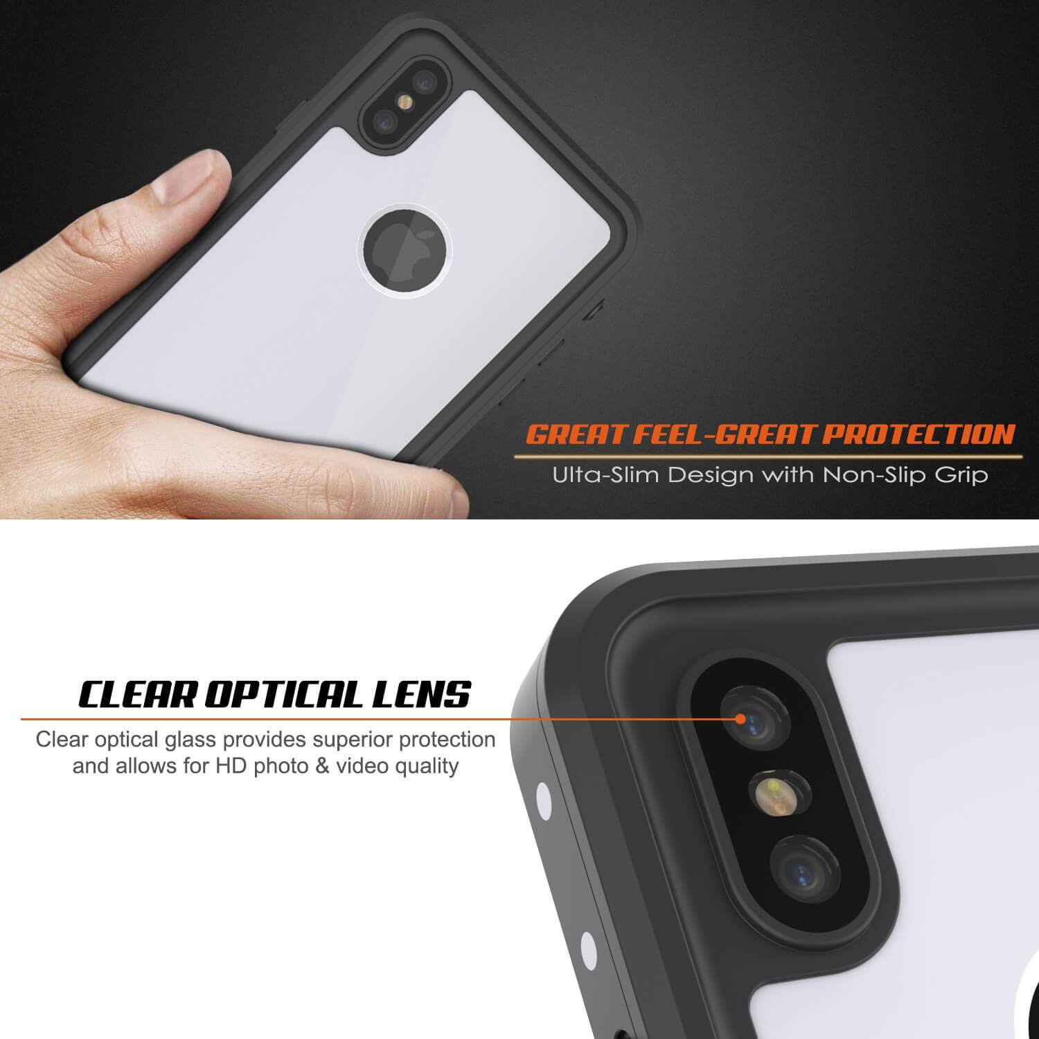 iPhone XS Waterproof IP68 Case, Punkcase [White] [StudStar Series] [Slim Fit] [Dirtproof]