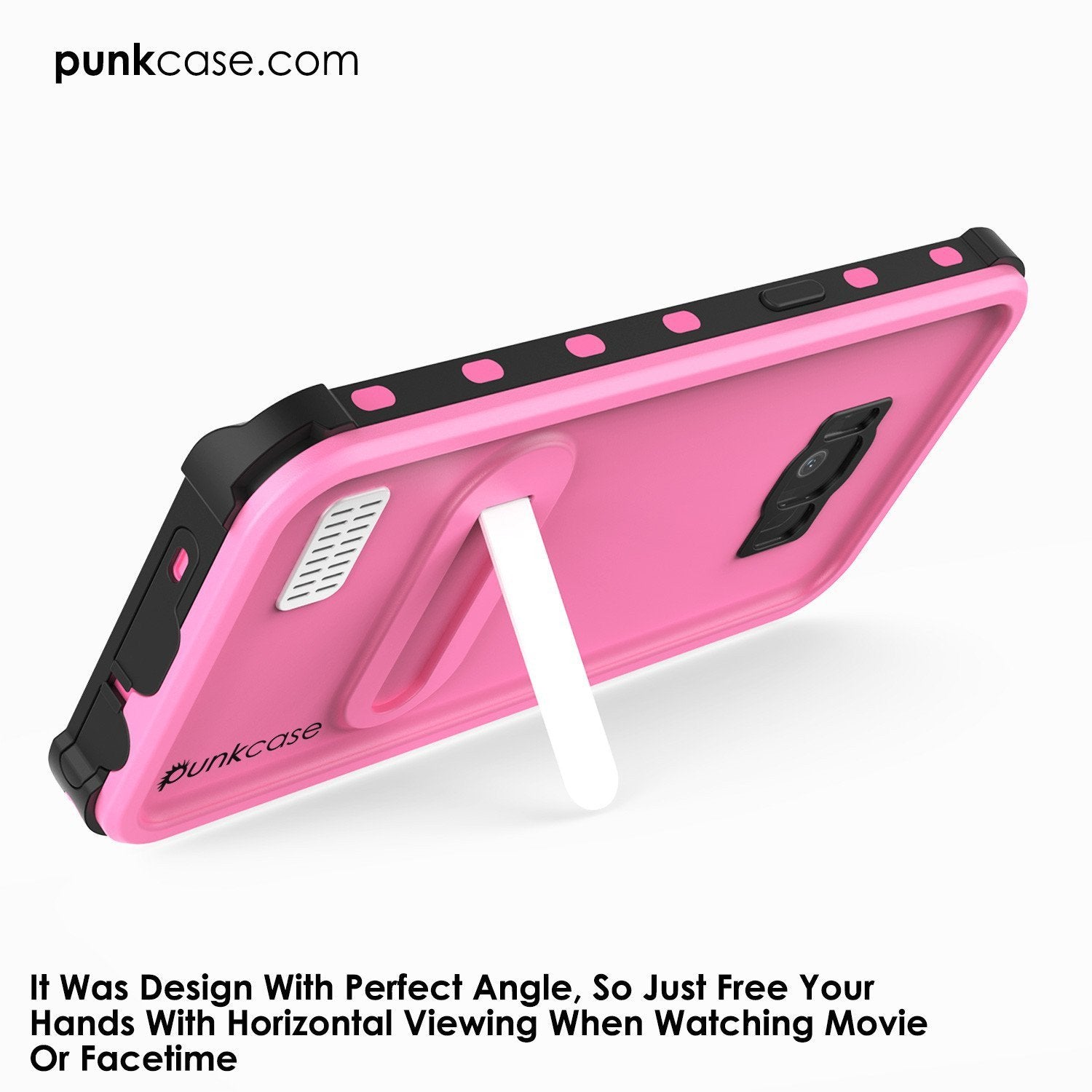 Galaxy S8 Punkcase KickStud Series W/Built-In Kickstand Case, [Pink]
