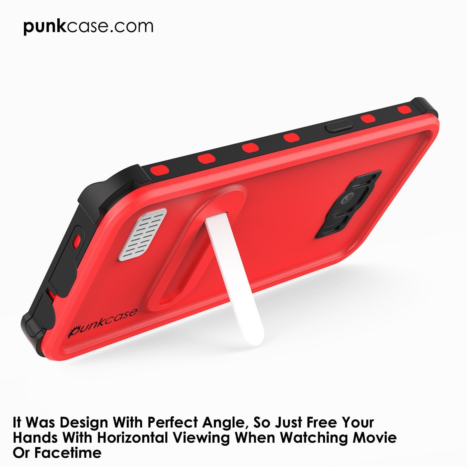 Galaxy S8 Punkcase KickStud Series W/Built-In Kickstand Case [Red]