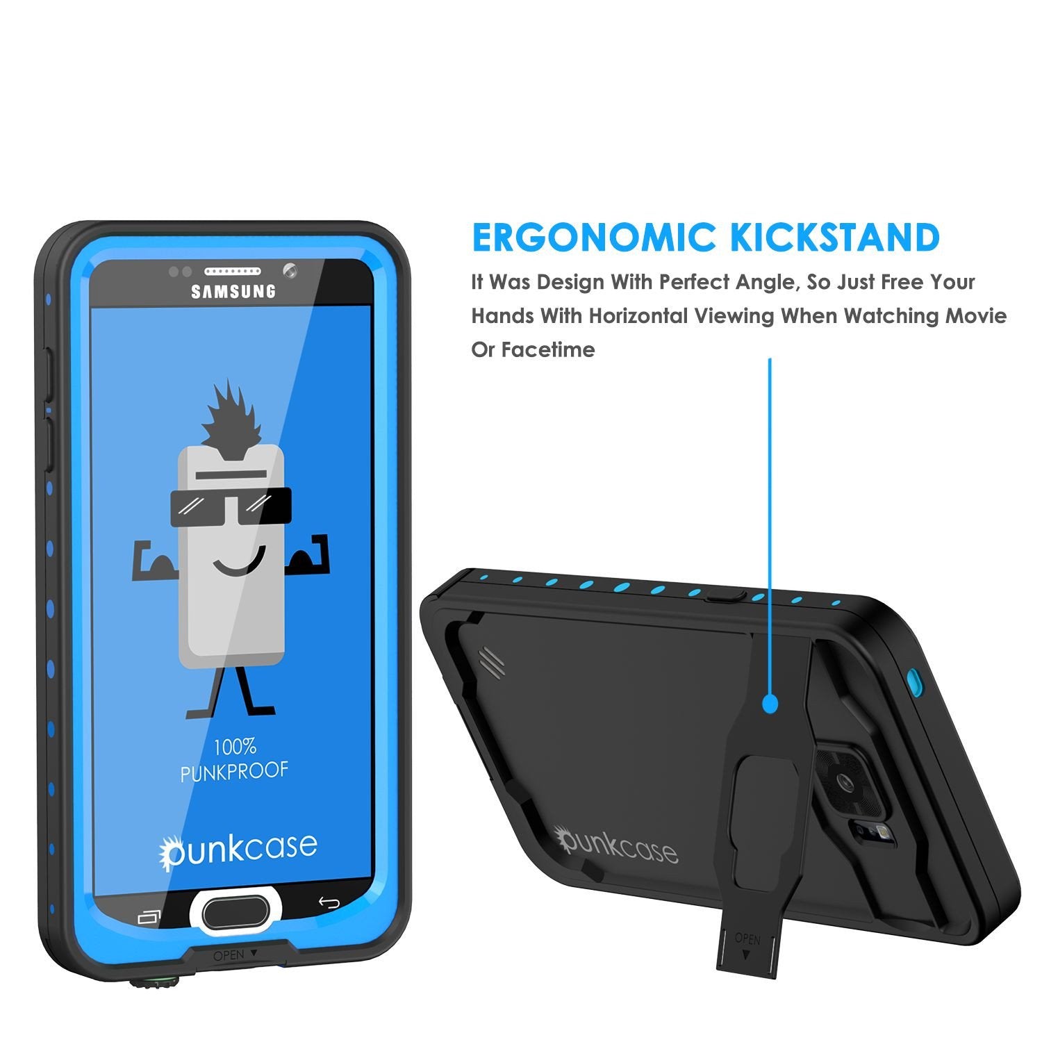 Galaxy Note 5 Waterproof Case, Punkcase StudStar Light Blue Shock/Dirt Proof | Lifetime Warranty