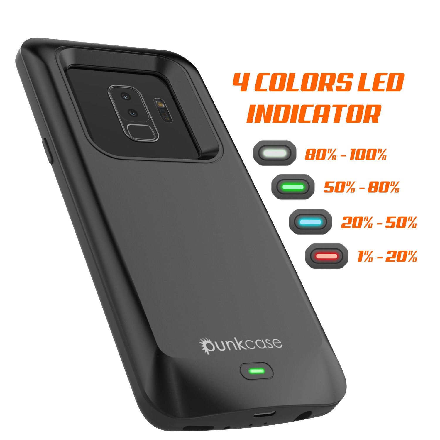 Galaxy S9 Plus Battery Case Punkjuice 5000mAH Fast Charging Case Black
