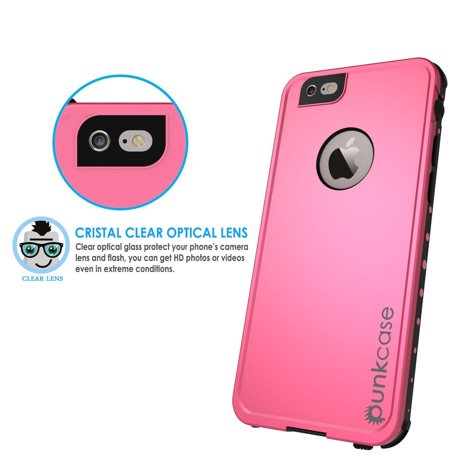 iPhone 6s/6 Waterproof Case, PunkCase StudStar Pink w/ Attached Screen Protector | Lifetime Warranty