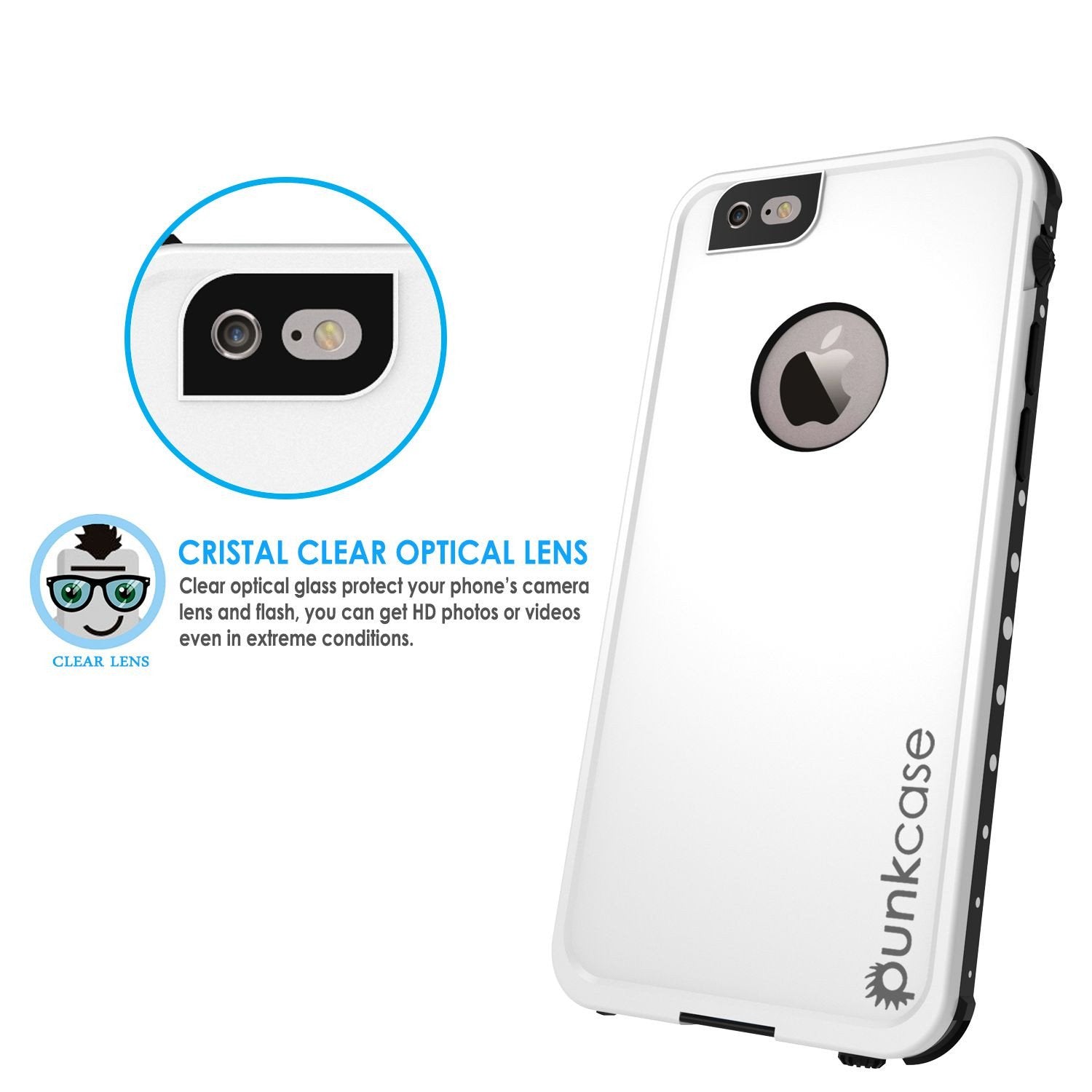 iPhone 6s/6 Waterproof Case PunkCase StudStar White w/ Attached Screen Protector | Lifetime Warranty