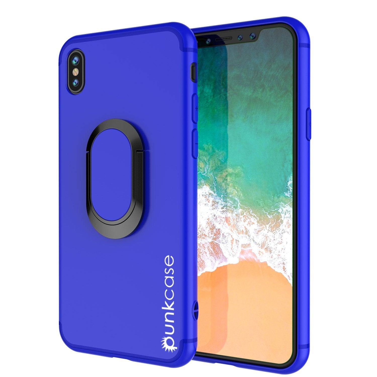 iPhone X Punkcase, Magnetix Protective TPU Case W/ Kickstand, [Blue]