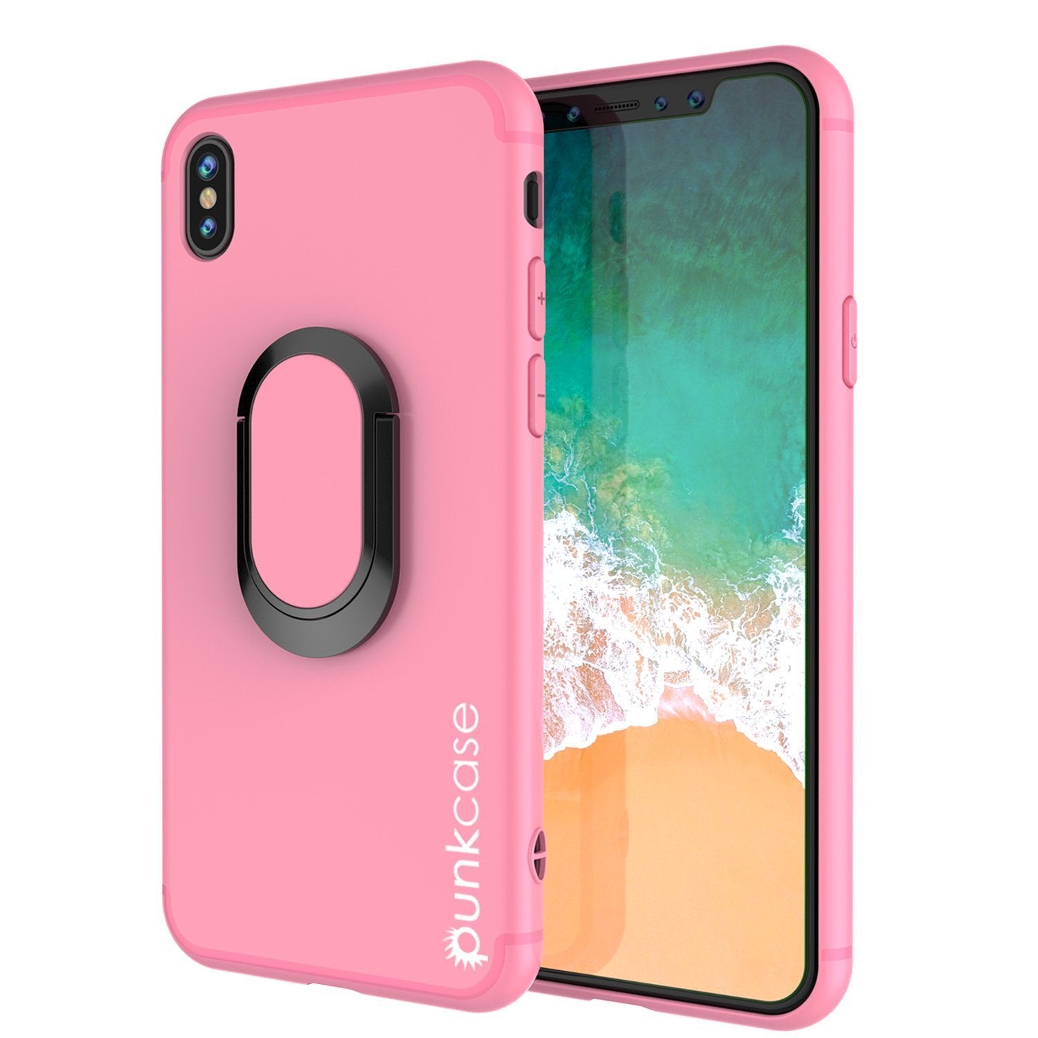 iPhone X Punkcase, Magnetix Protective TPU Case W/ Kickstand, [pink]