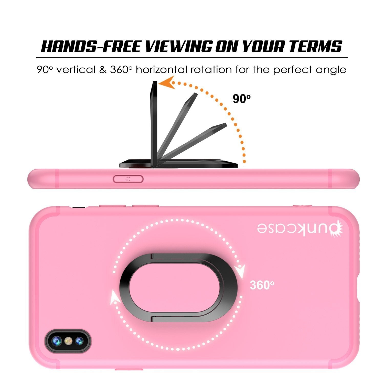 iPhone X Punkcase, Magnetix Protective TPU Case W/ Kickstand, [pink]