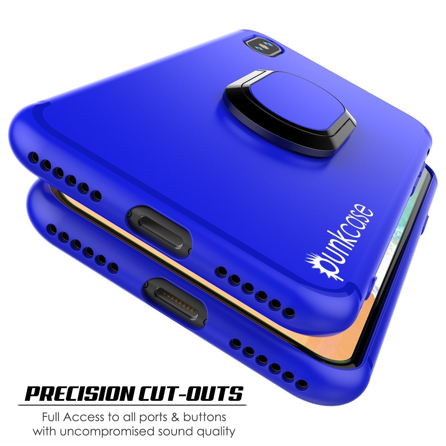 iPhone X Punkcase, Magnetix Protective TPU Case W/ Kickstand, [Blue]